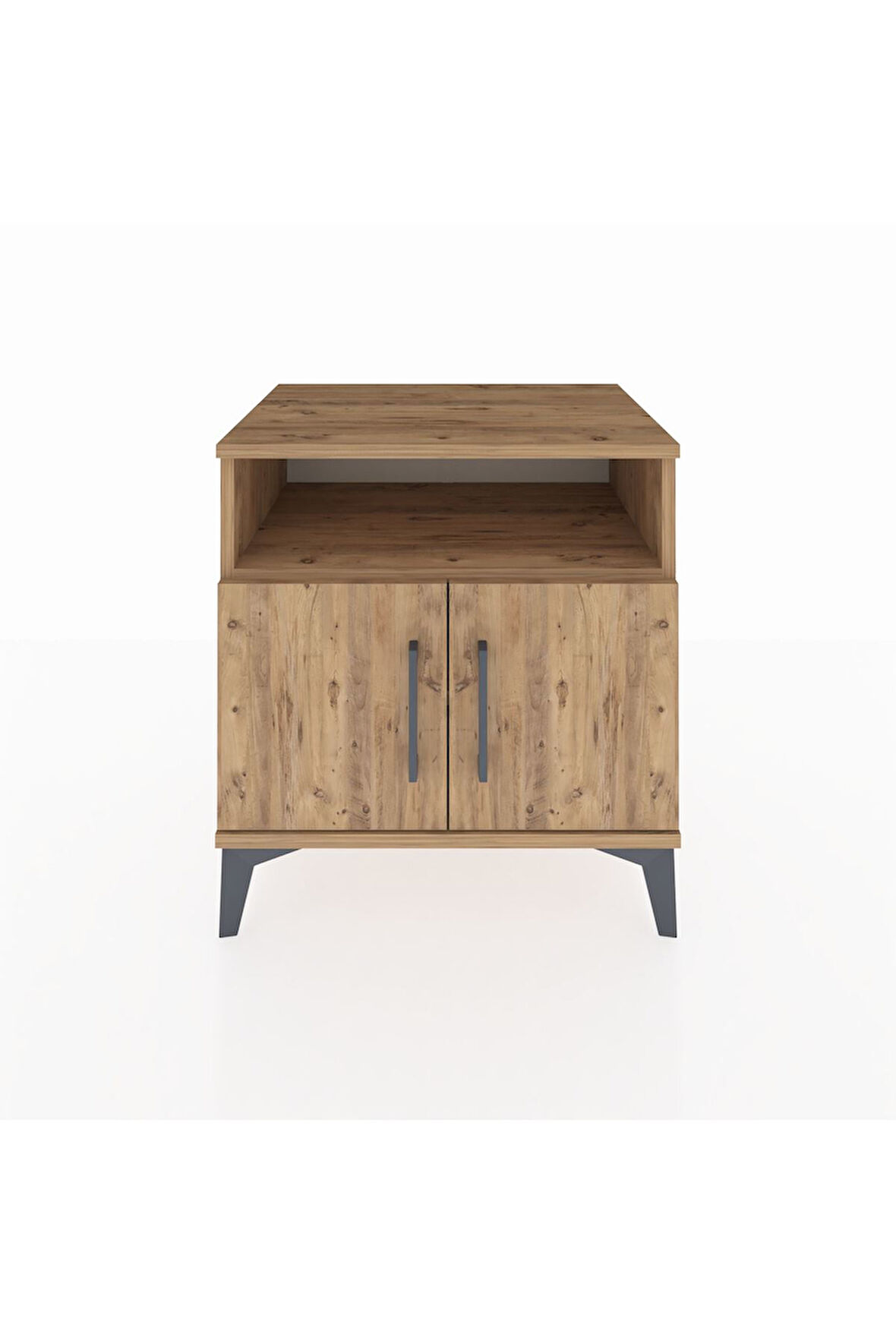 Hyperion Komodin 2 Raflı 2 Kapaklı 60x44x64 Çam-Çam