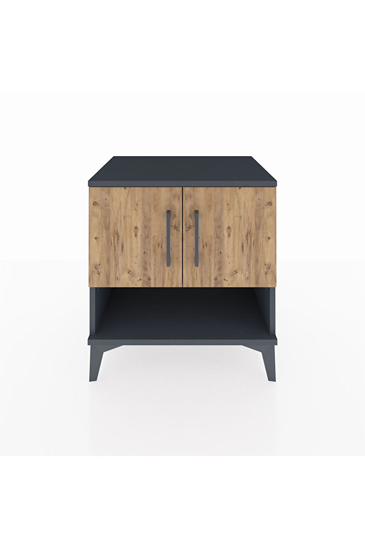 Hyperion Komodin 2 Raflı 2 Kapaklı 60x44x64 Antrasit-Çam