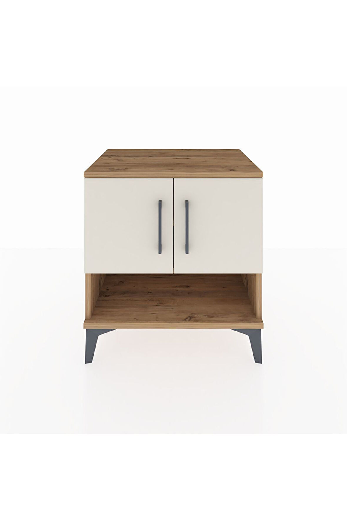 Hyperion Komodin 2 Raflı 2 Kapaklı 60x44x64 Çam-Aytaşı