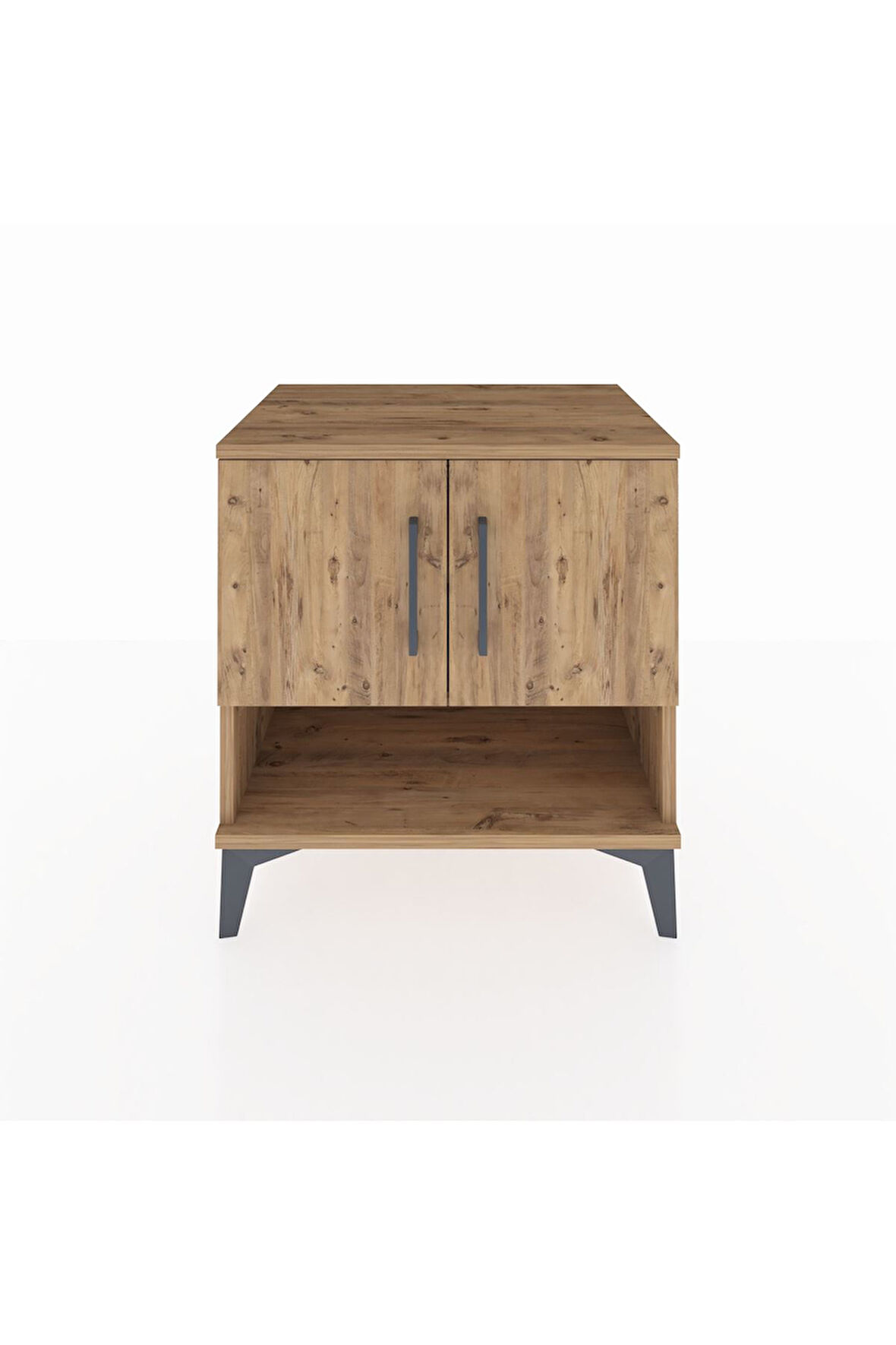 Hyperion Komodin 2 Raflı 2 Kapaklı 60x44x64 Çam-Çam