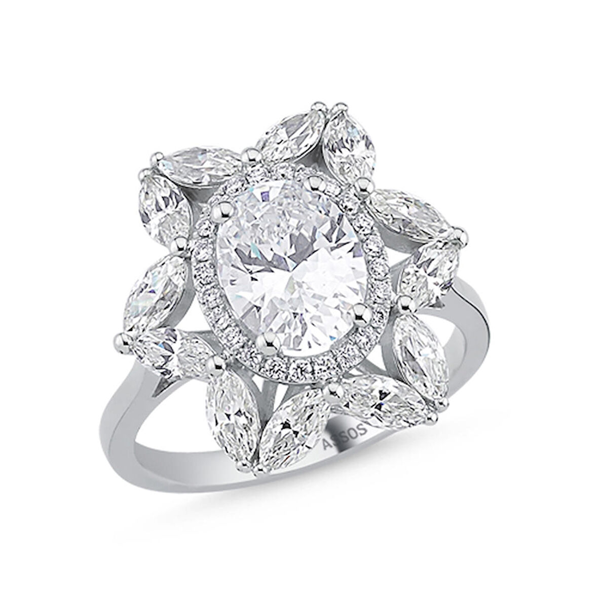 Pırlantalı Topaz Taşlı Fantezi Yüzük