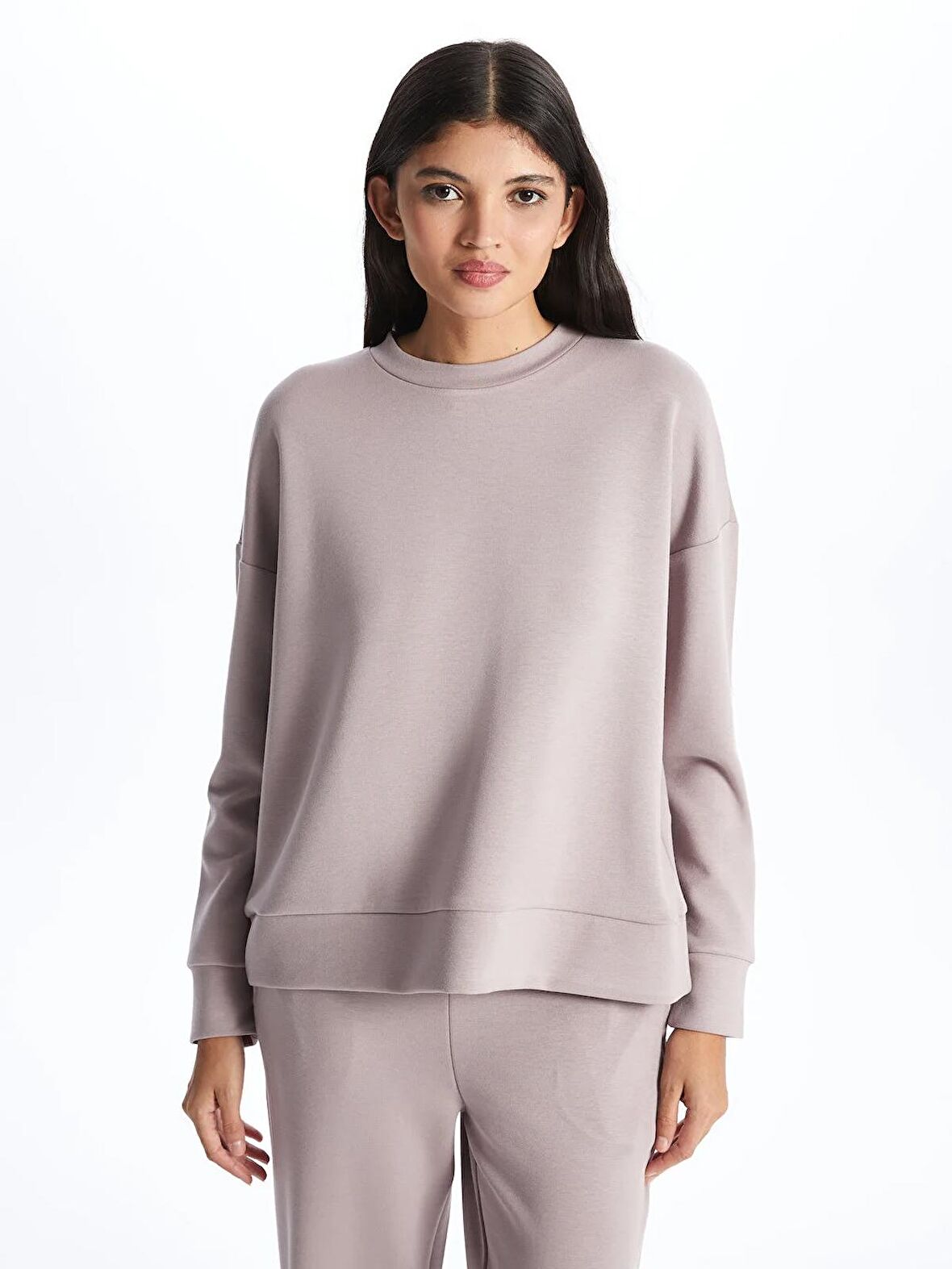 Bisiklet Yaka Oversize Kadın Sweatshirt