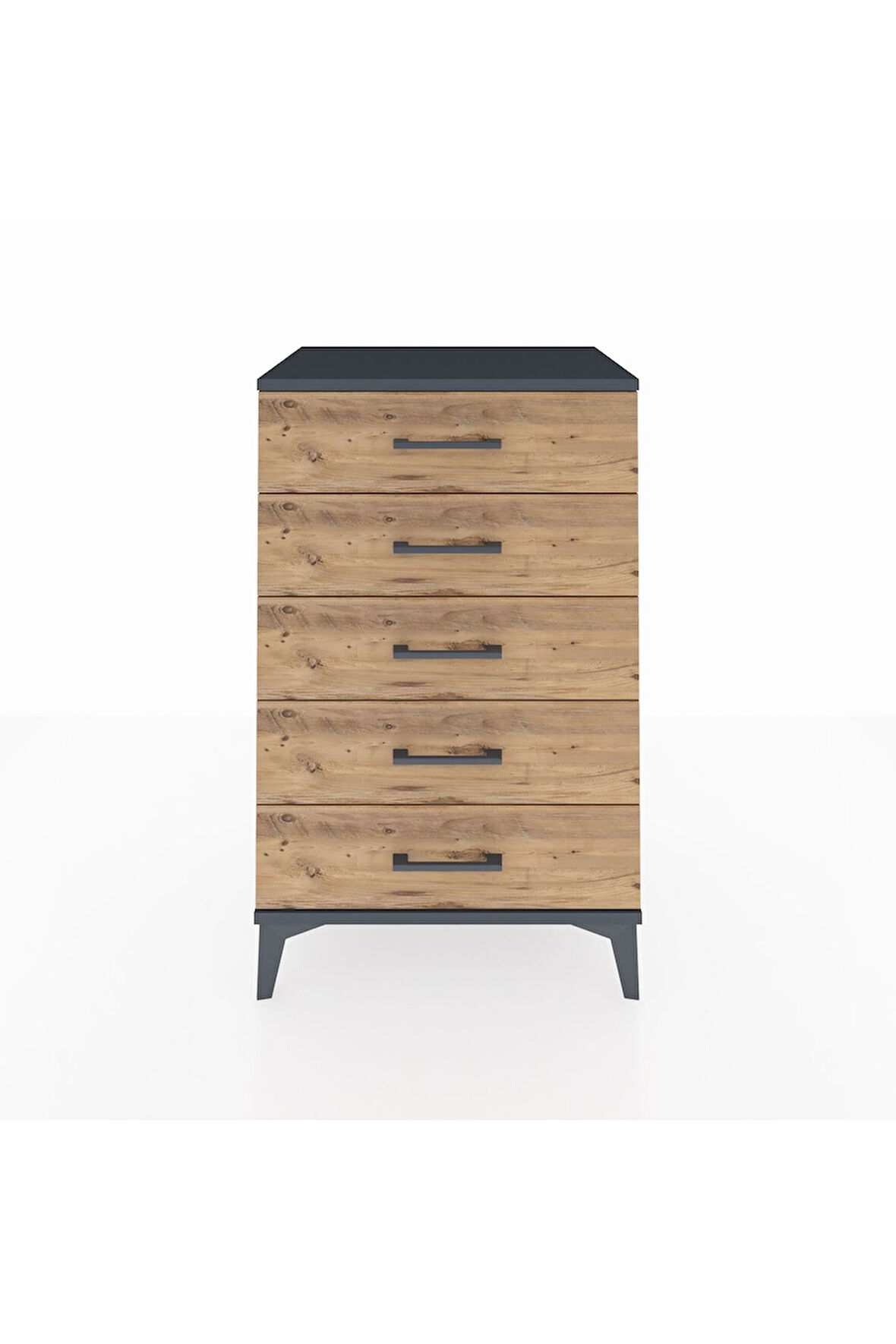 Hyperion Komodin 5 Çekmeceli 60x44x96 Antrasit-Çam