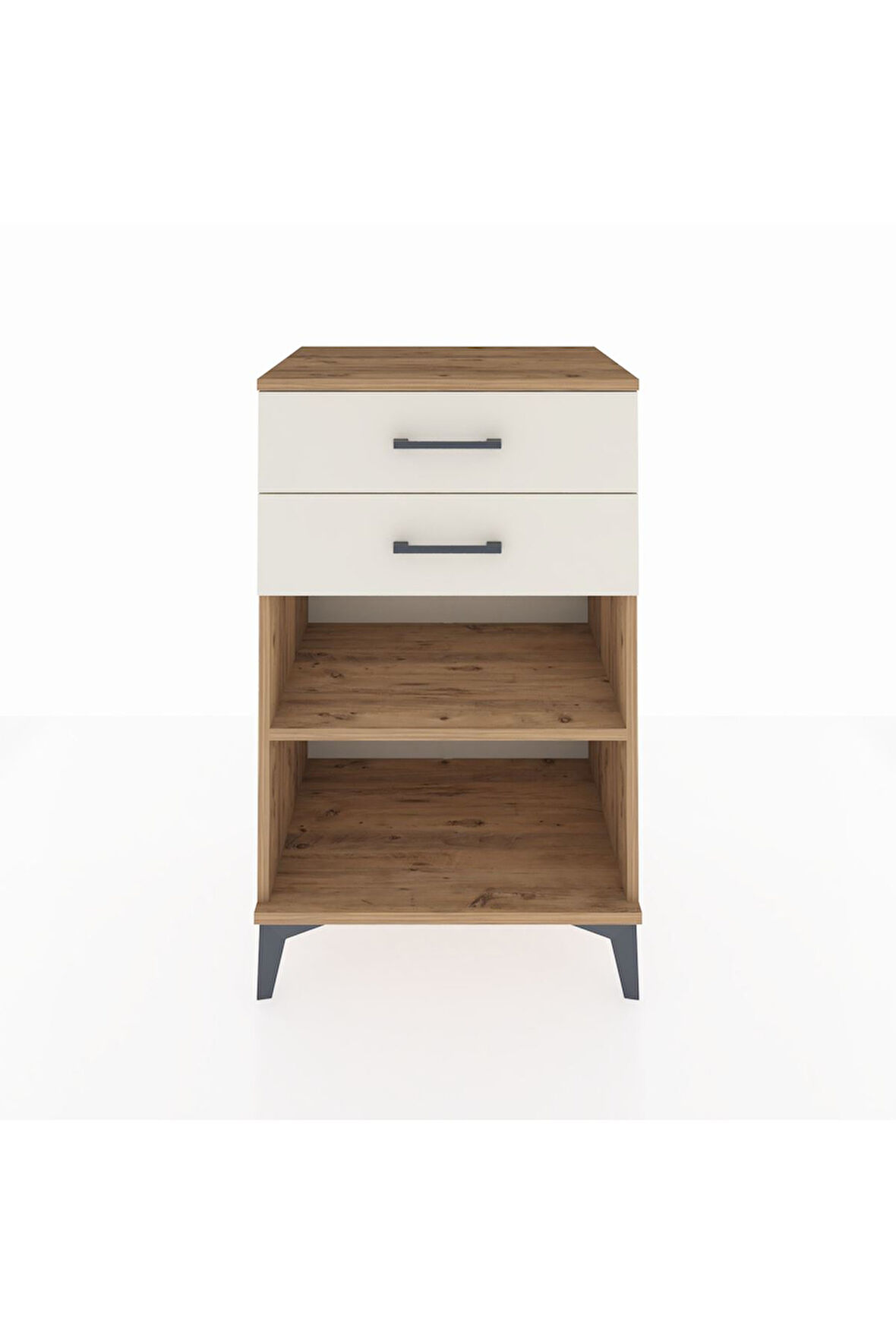 Hyperion Komodin Tek Raflı 2 Çekmeceli 60x44x96 Çam-Aytaşı