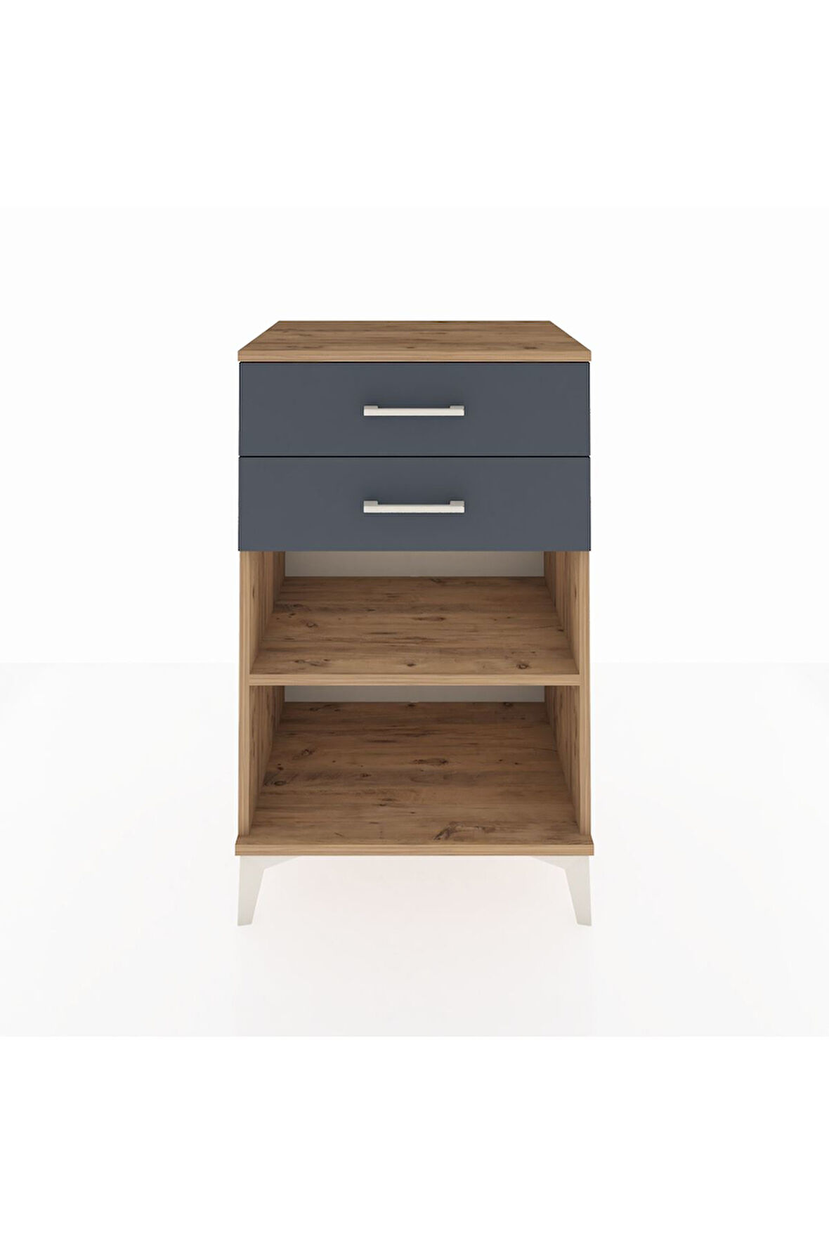 Hyperion Komodin Tek Raflı 2 Çekmeceli 60x44x96 Çam-Antrasit