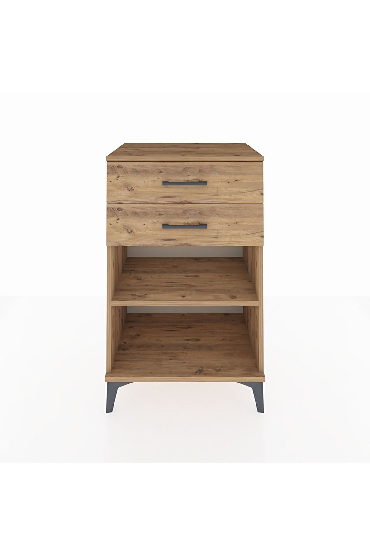 Hyperion Komodin Tek Raflı 2 Çekmeceli 60x44x96 Çam-Çam