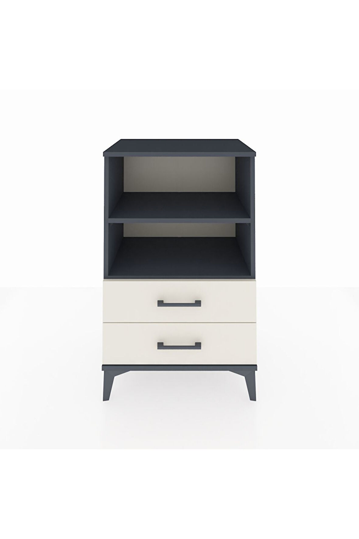 Hyperion Komodin 2 Raflı 2 Çekmeceli 60x44x96 Antrasit-Aytaşı