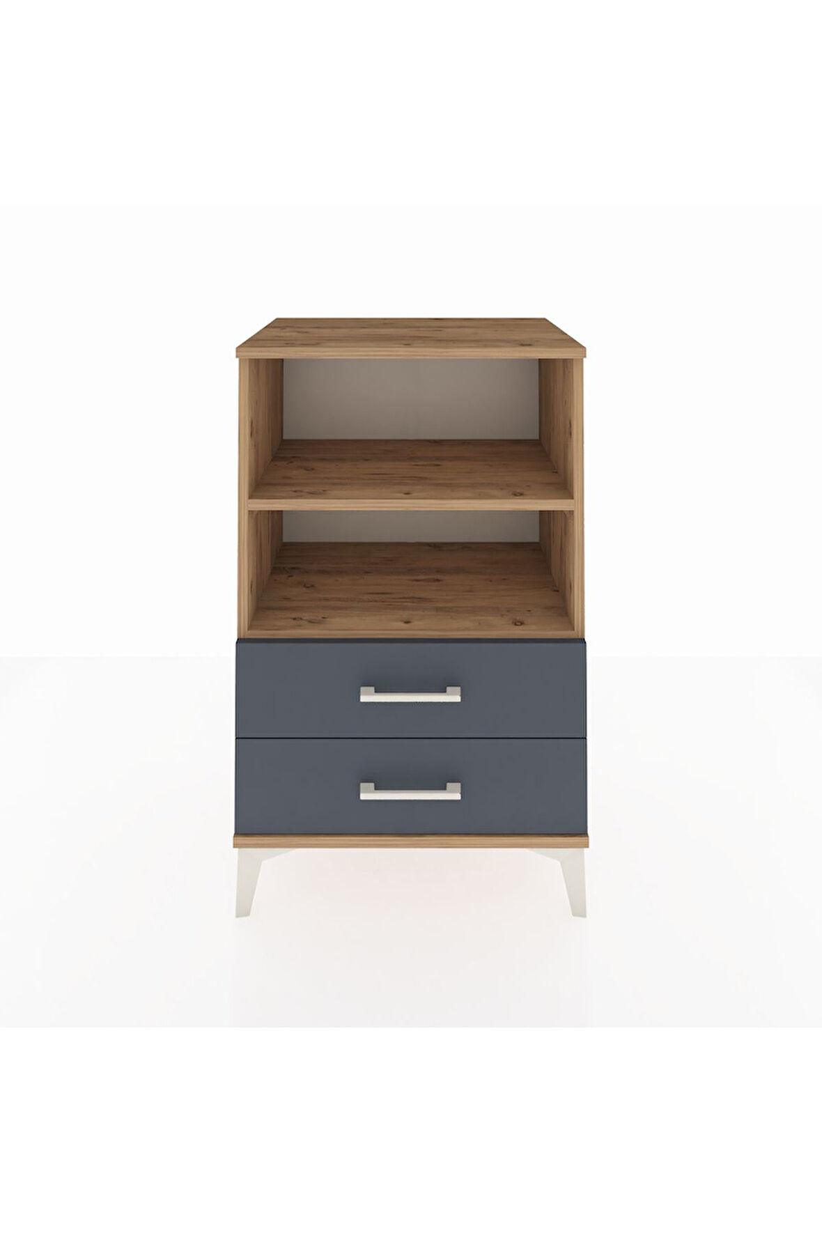 Hyperion Komodin 2 Raflı 2 Çekmeceli 60x44x96 Çam-Antrasit