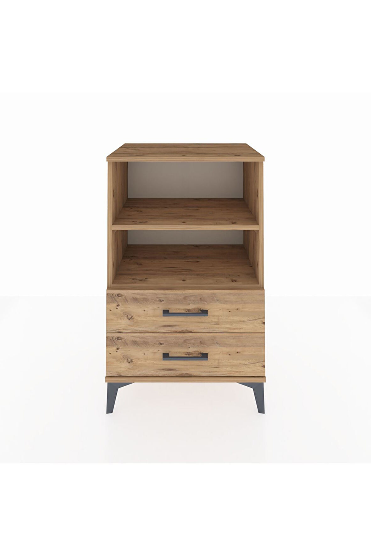 Hyperion Komodin 2 Raflı 2 Çekmeceli 60x44x96 Çam-Çam