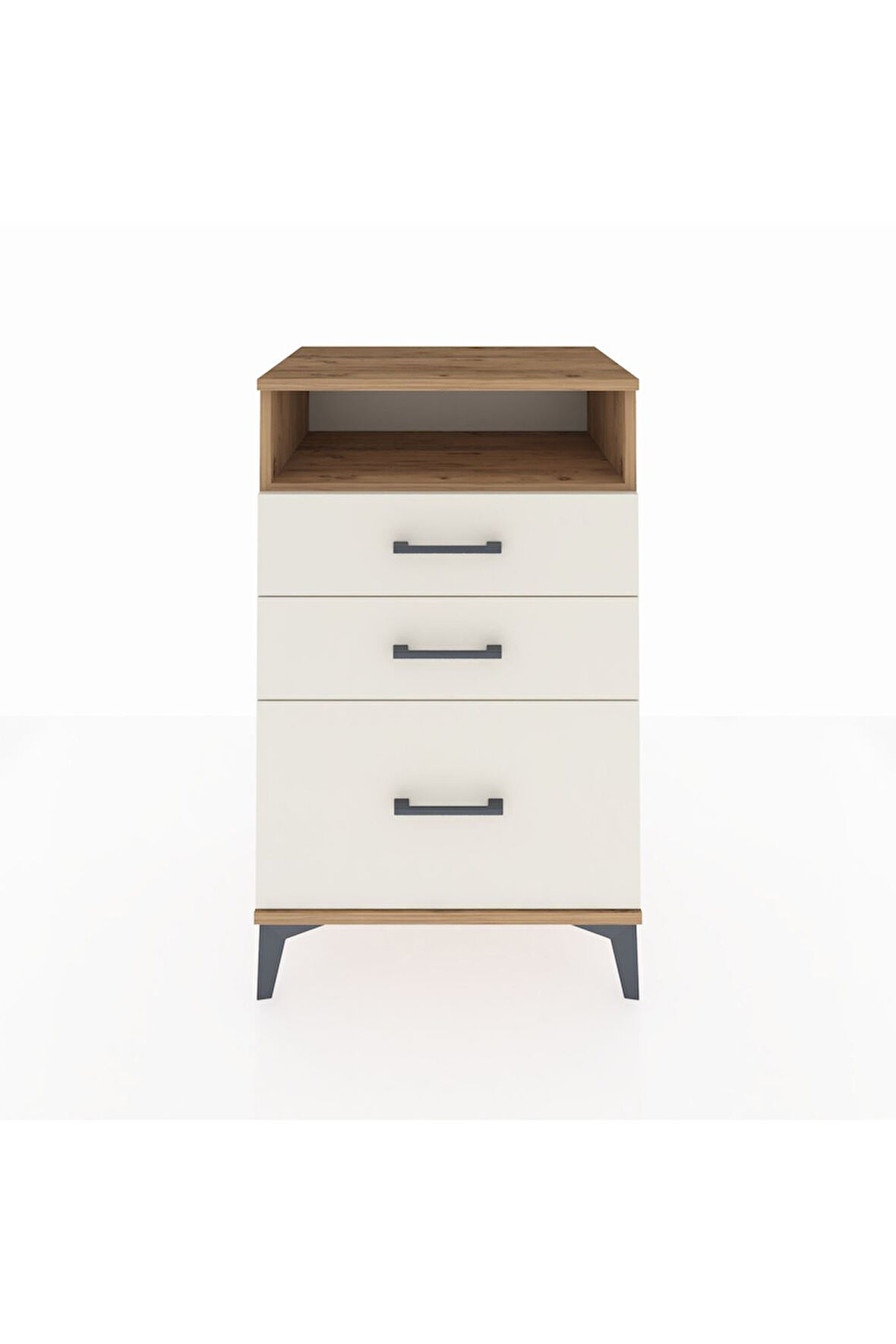 Hyperion Komodin Tek Raflı 3 Çekmeceli 60x44x96 Çam-Aytaşı