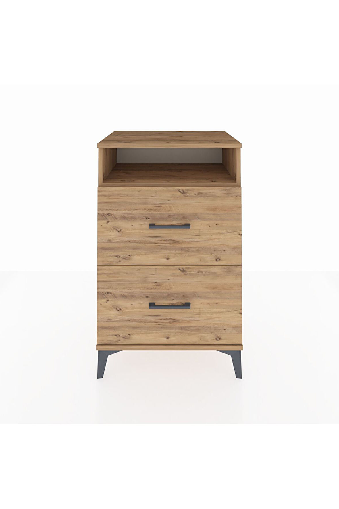 Hyperion Komodin Tek Raflı 2 Çekmeceli 60x44x96 Çam-Çam
