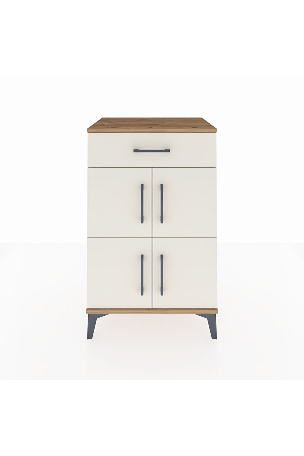 Hyperion Komodin Tek Raflı Tek Çekmeceli 4 Kapaklı 60x44x96 Çam-Aytaşı