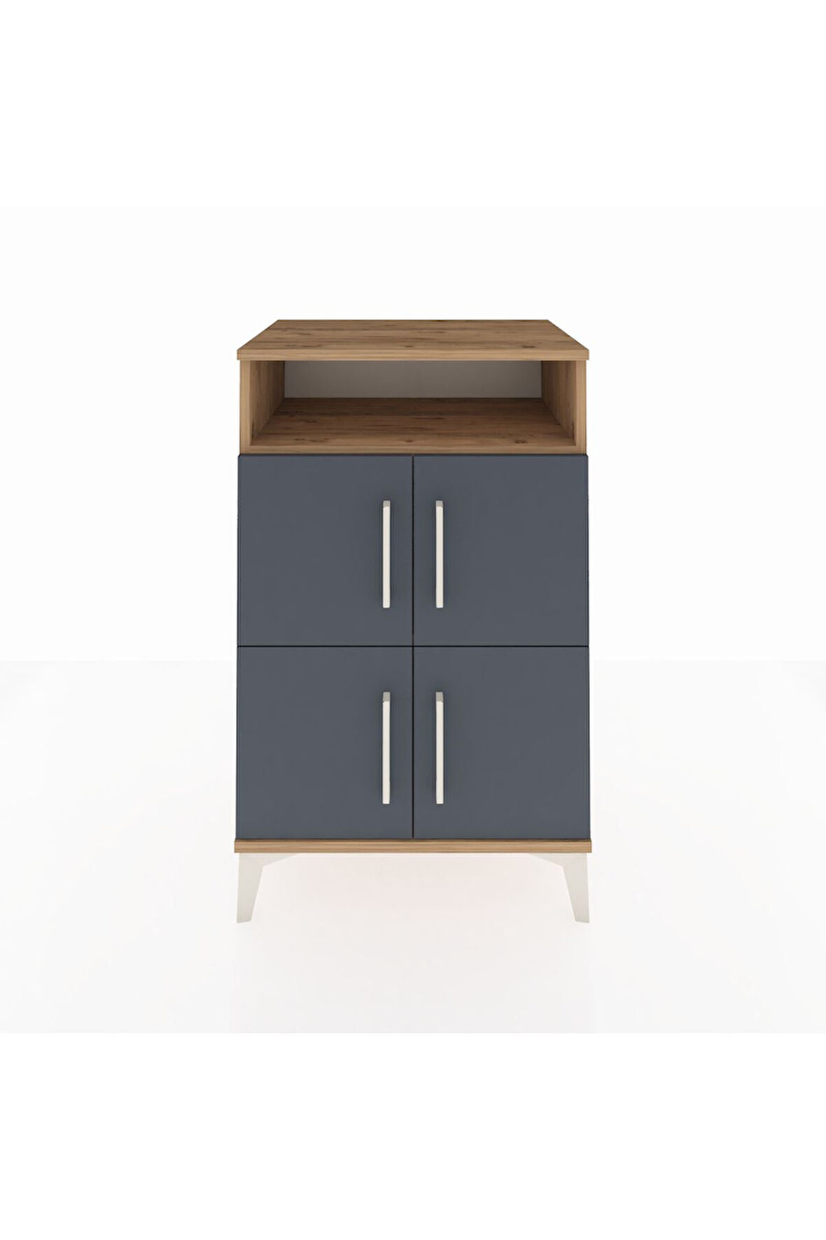 Hyperion Komodin 2 Raflı 4 Kapaklı 60x44x96 Çam-Antrasit