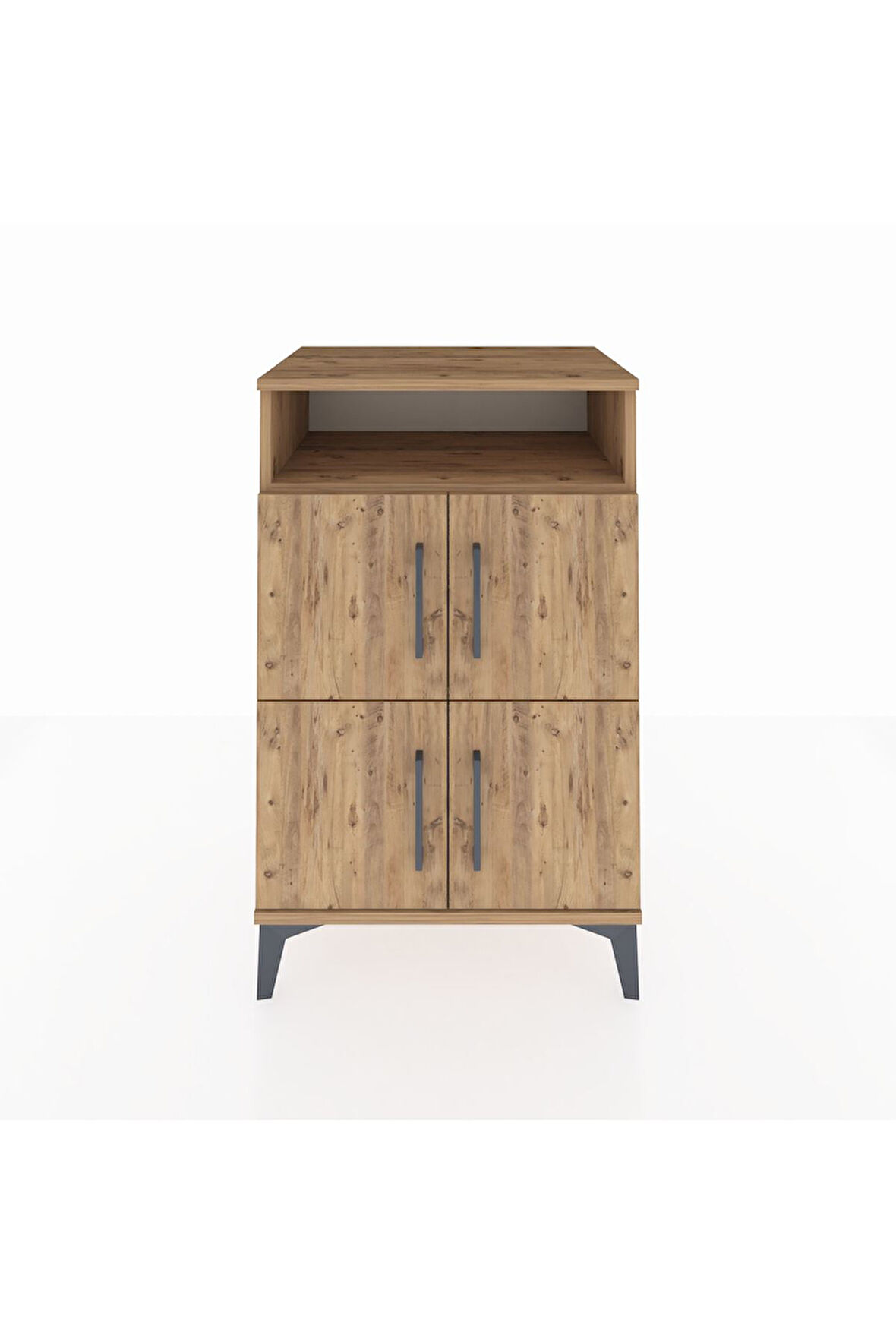 Hyperion Komodin 2 Raflı 4 Kapaklı 60x44x96 Çam-Çam