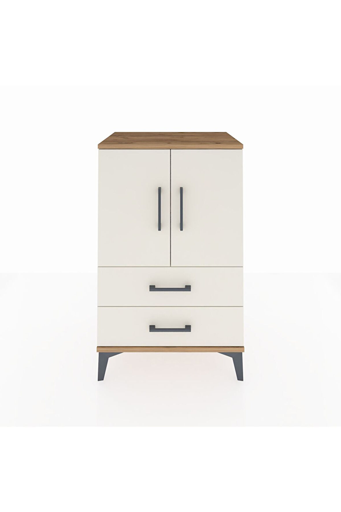 Hyperion Komodin 2 Raflı 2 Çekmeceli 2 Kapaklı 60x44x96 Çam-Aytaşı