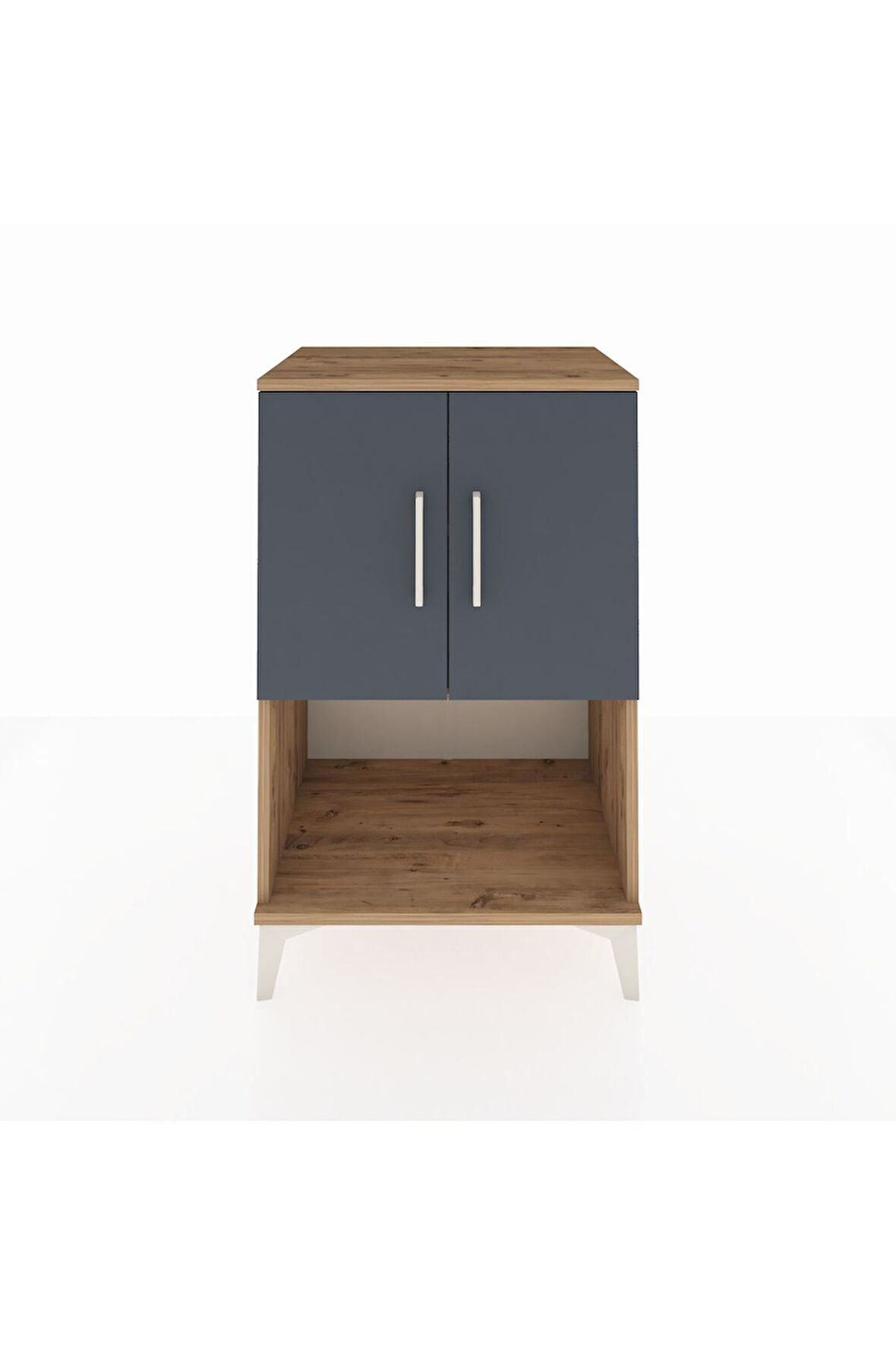 Hyperion Komodin 2 Raflı 2 Kapaklı 60x44x96 Çam-Antrasit