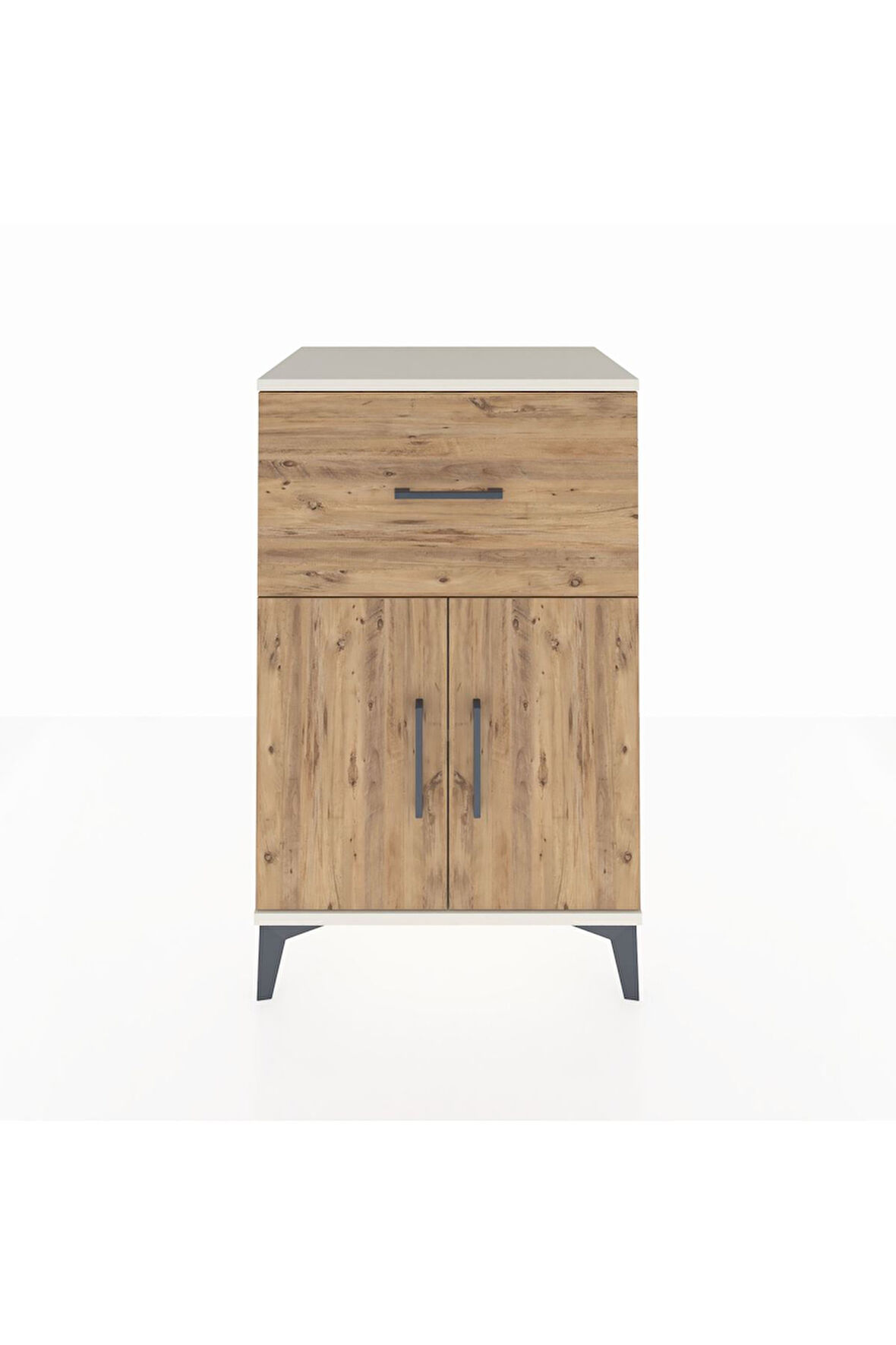 Hyperion Komodin Tek Raflı Tek Çekmeceli 2 Kapaklı 60x44x96 Aytaşı-Çam