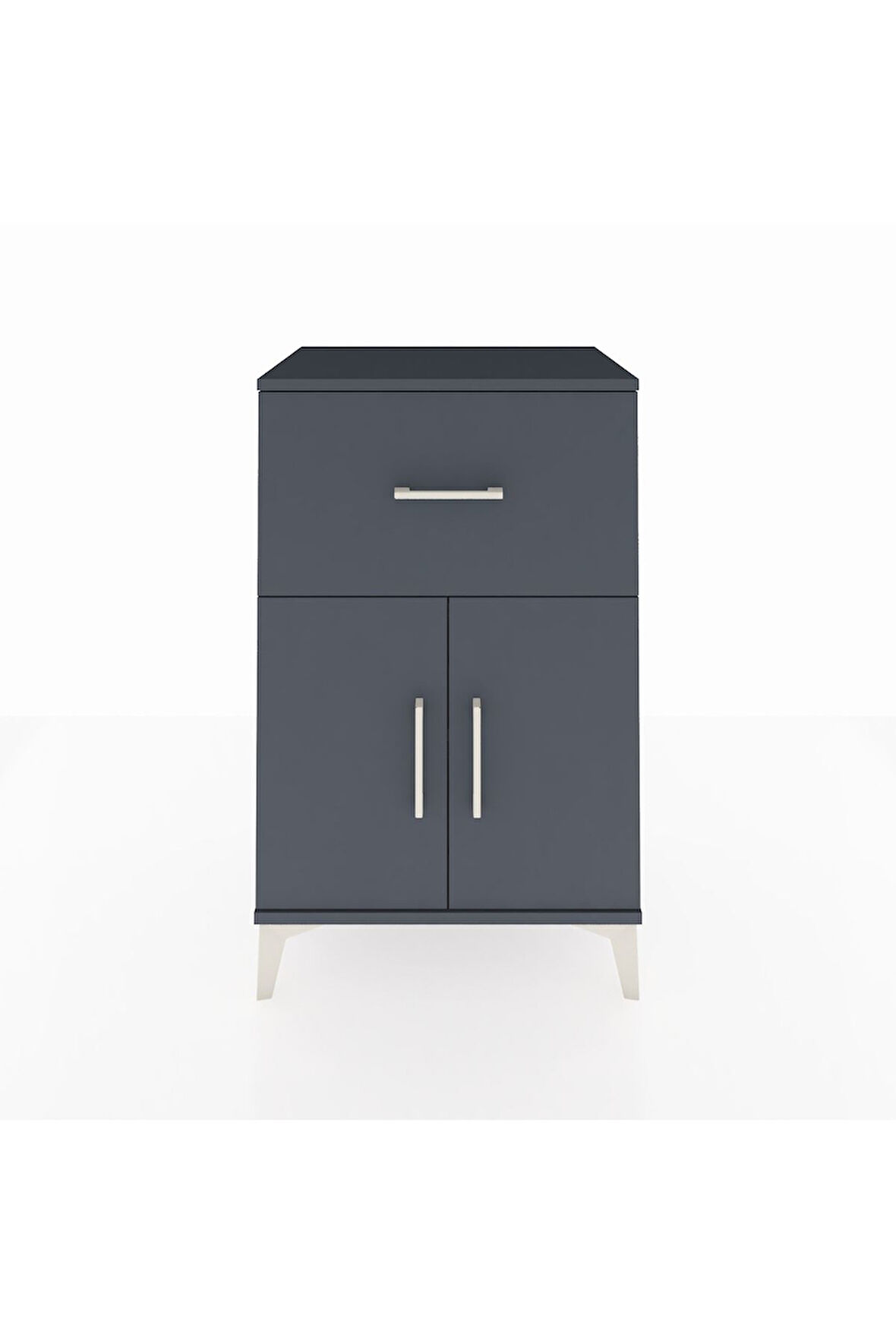 Hyperion Komodin Tek Raflı Tek Çekmeceli 2 Kapaklı 60x44x96 Antrasit-Antrasit