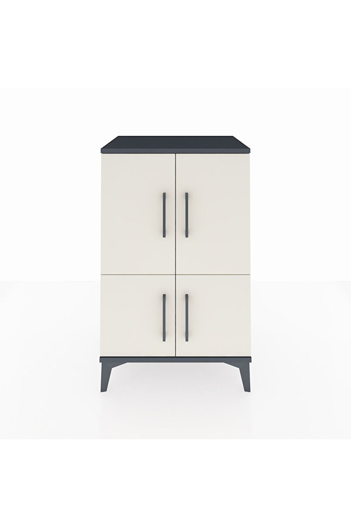 Hyperion Komodin 3 Raflı 4 Kapaklı 60x44x96 Antrasit-Aytaşı