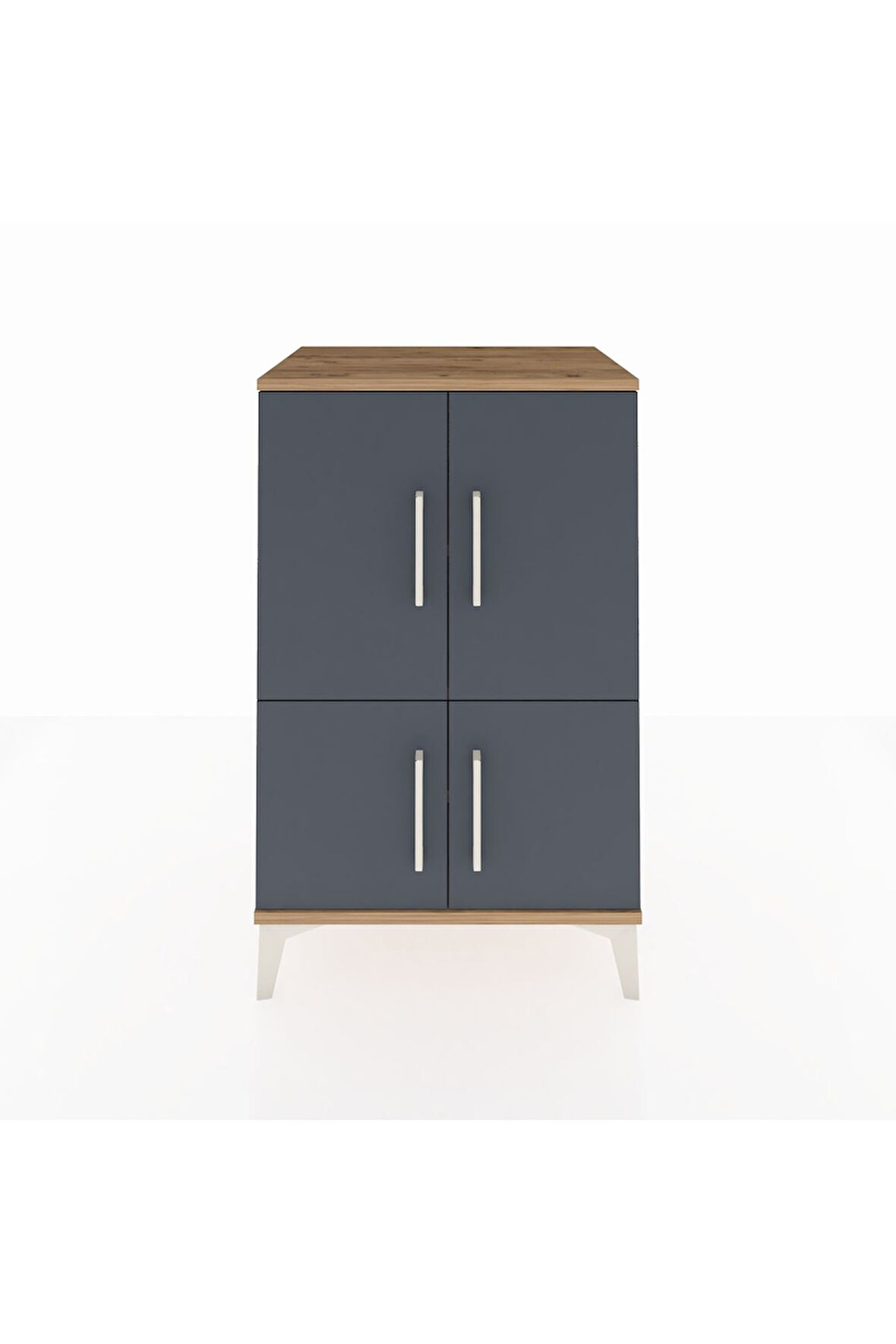 Hyperion Komodin 3 Raflı 4 Kapaklı 60x44x96 Çam-Antrasit