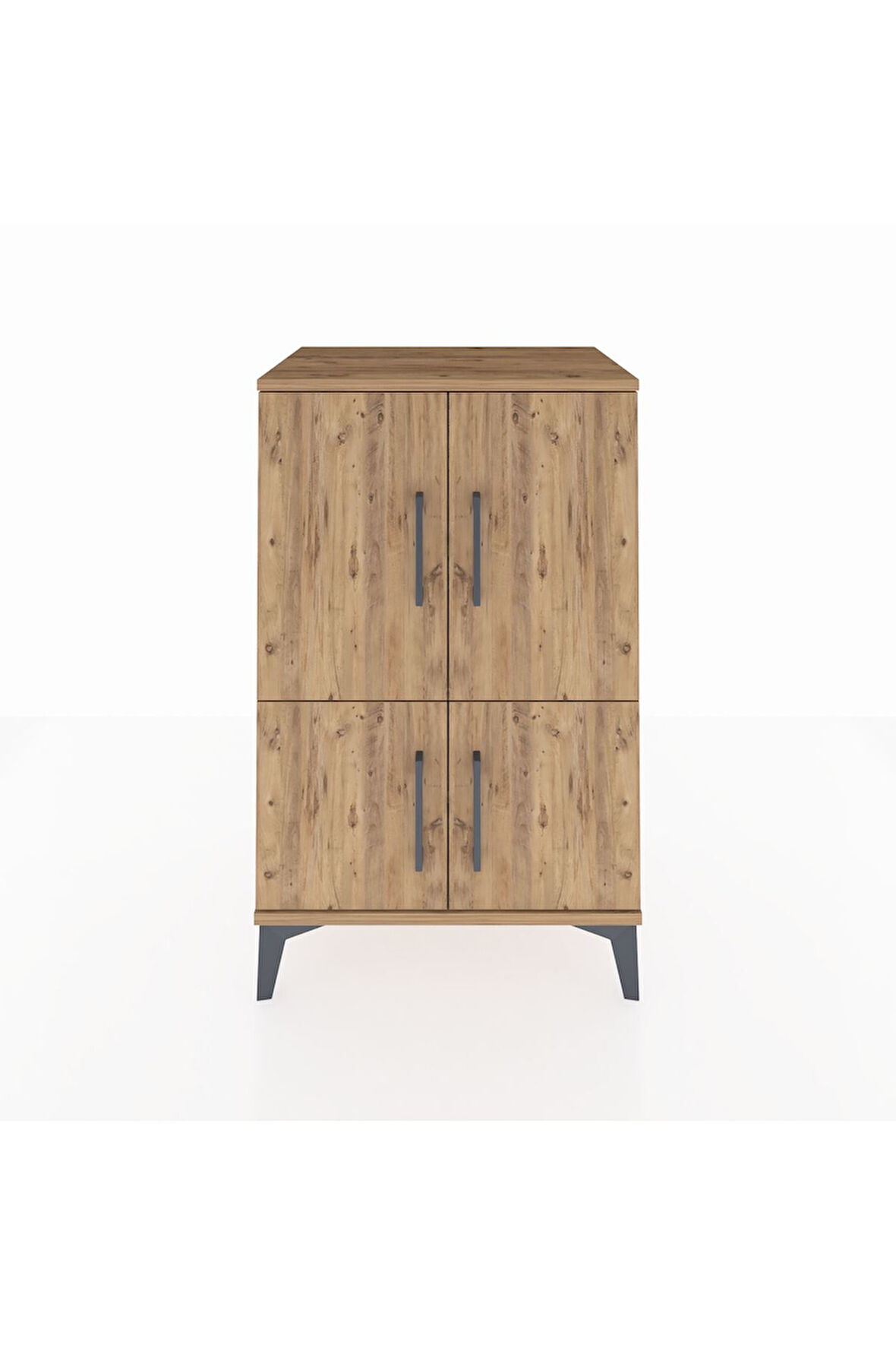 Hyperion Komodin 3 Raflı 4 Kapaklı 60x44x96 Çam-Çam