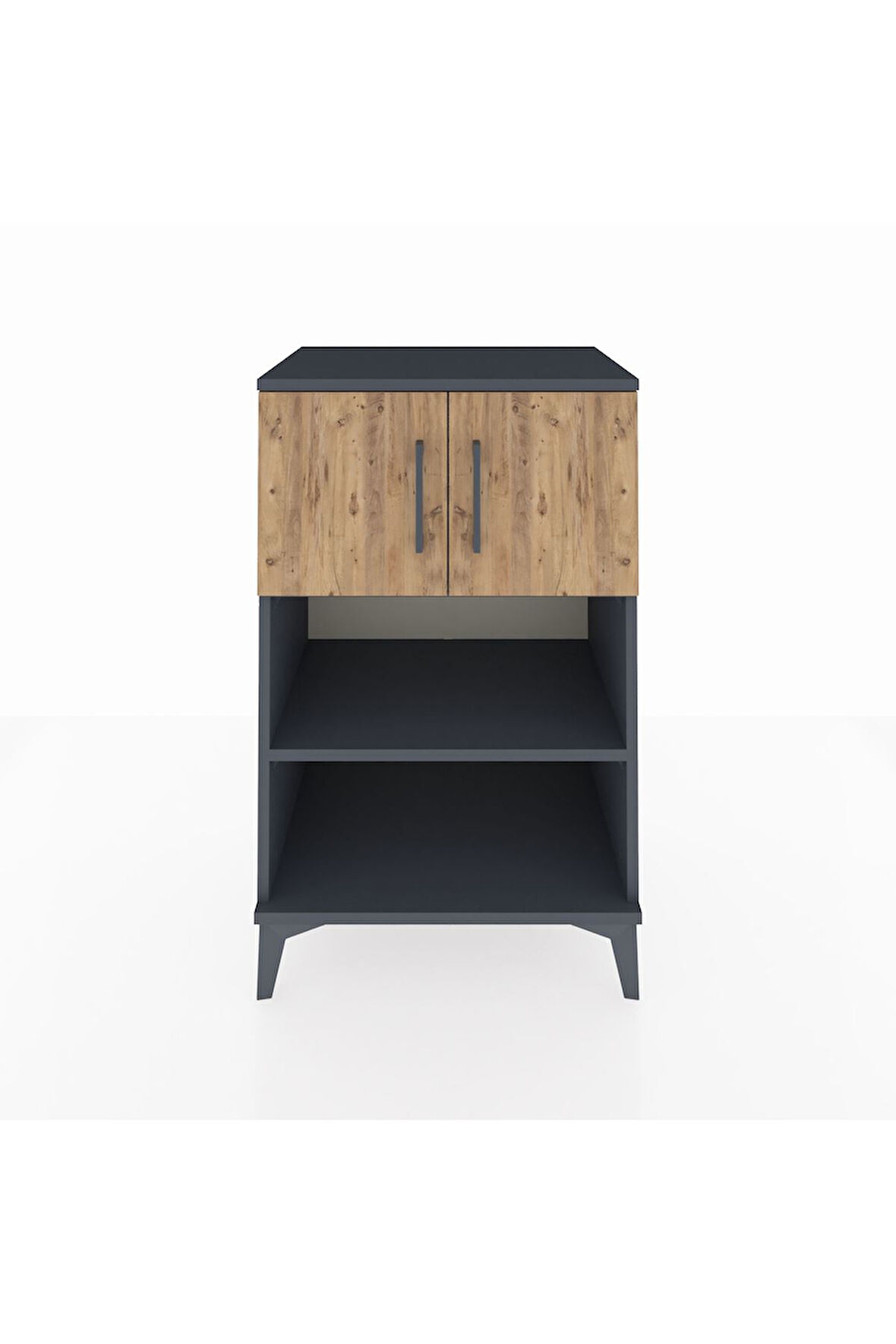 Hyperion Komodin 2 Raflı 2 Kapaklı 60x44x96 Antrasit-Çam