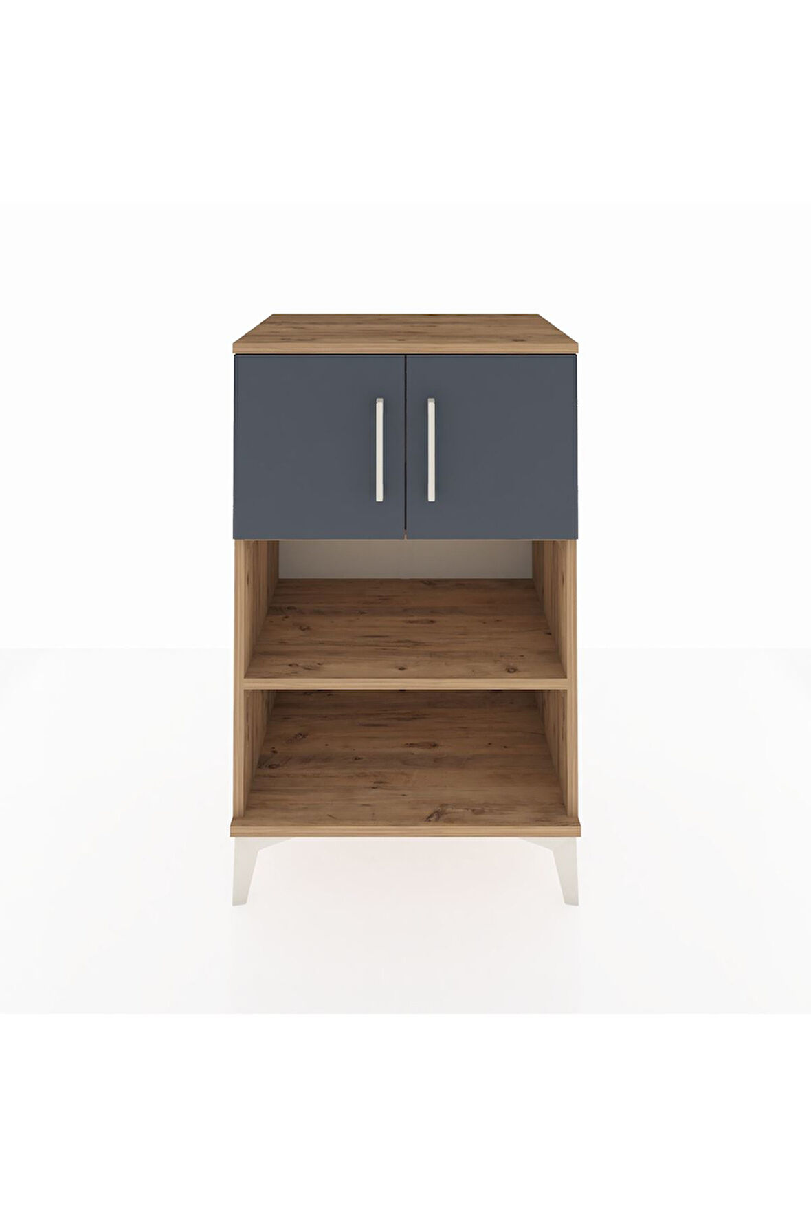 Hyperion Komodin 2 Raflı 2 Kapaklı 60x44x96 Çam-Antrasit