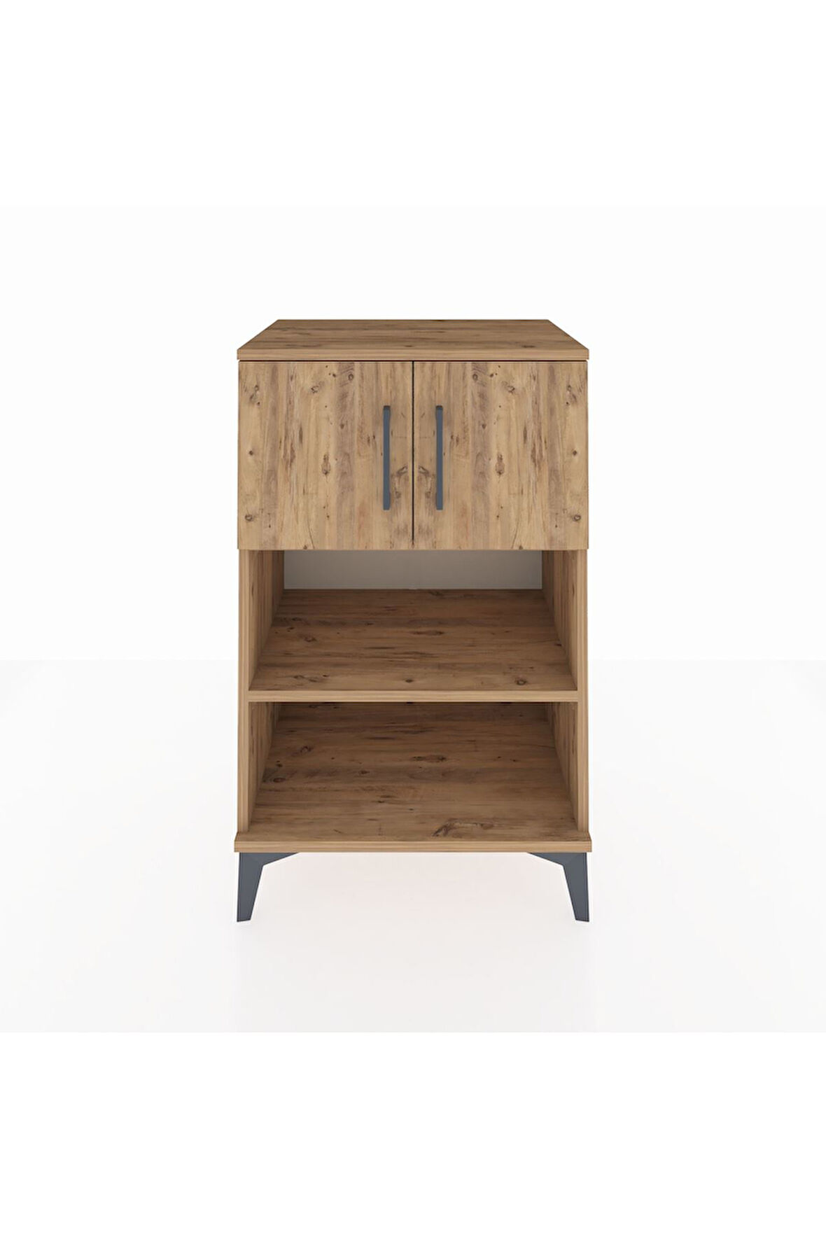 Hyperion Komodin 2 Raflı 2 Kapaklı 60x44x96 Çam-Çam