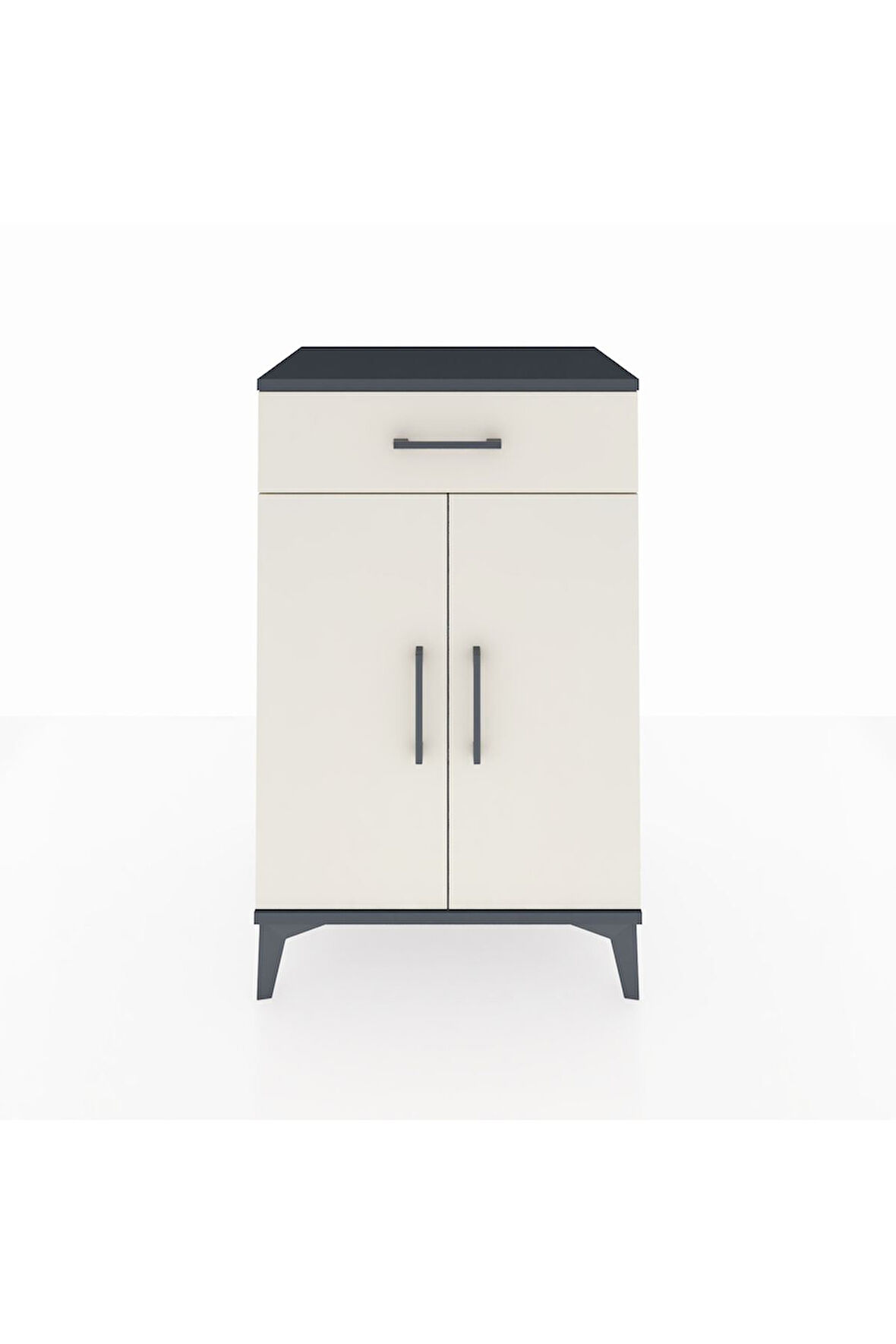 Hyperion Komodin 2 Raflı Tek Çekmeceli 2 Kapaklı 60x44x96 Antrasit-Aytaşı