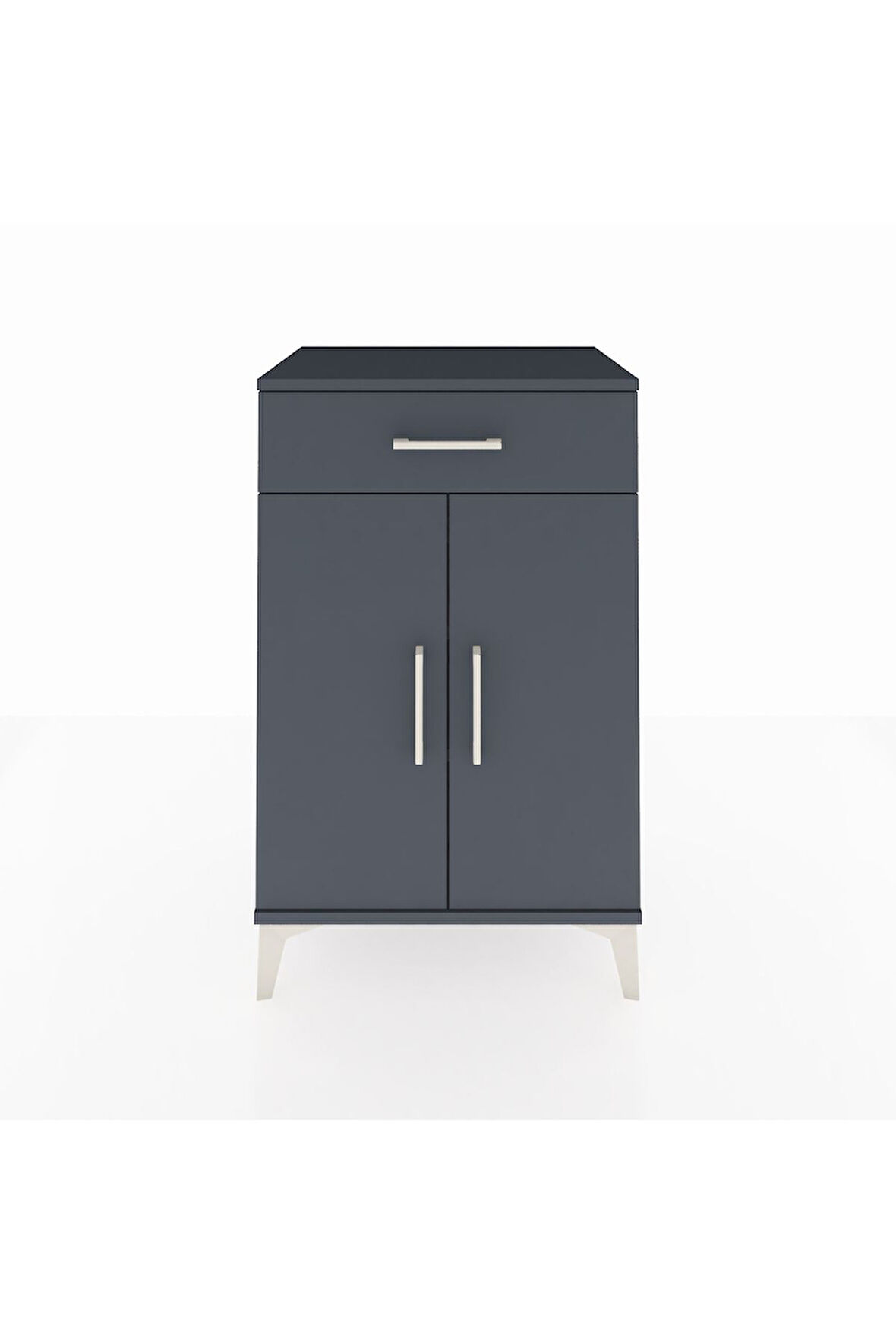 Hyperion Komodin 2 Raflı Tek Çekmeceli 2 Kapaklı 60x44x96 Antrasit-Antrasit