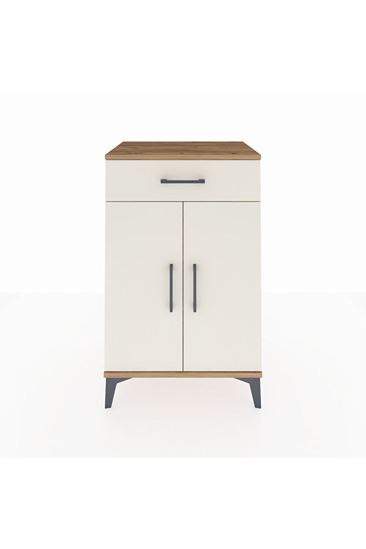 Hyperion Komodin 2 Raflı Tek Çekmeceli 2 Kapaklı 60x44x96 Çam-Aytaşı