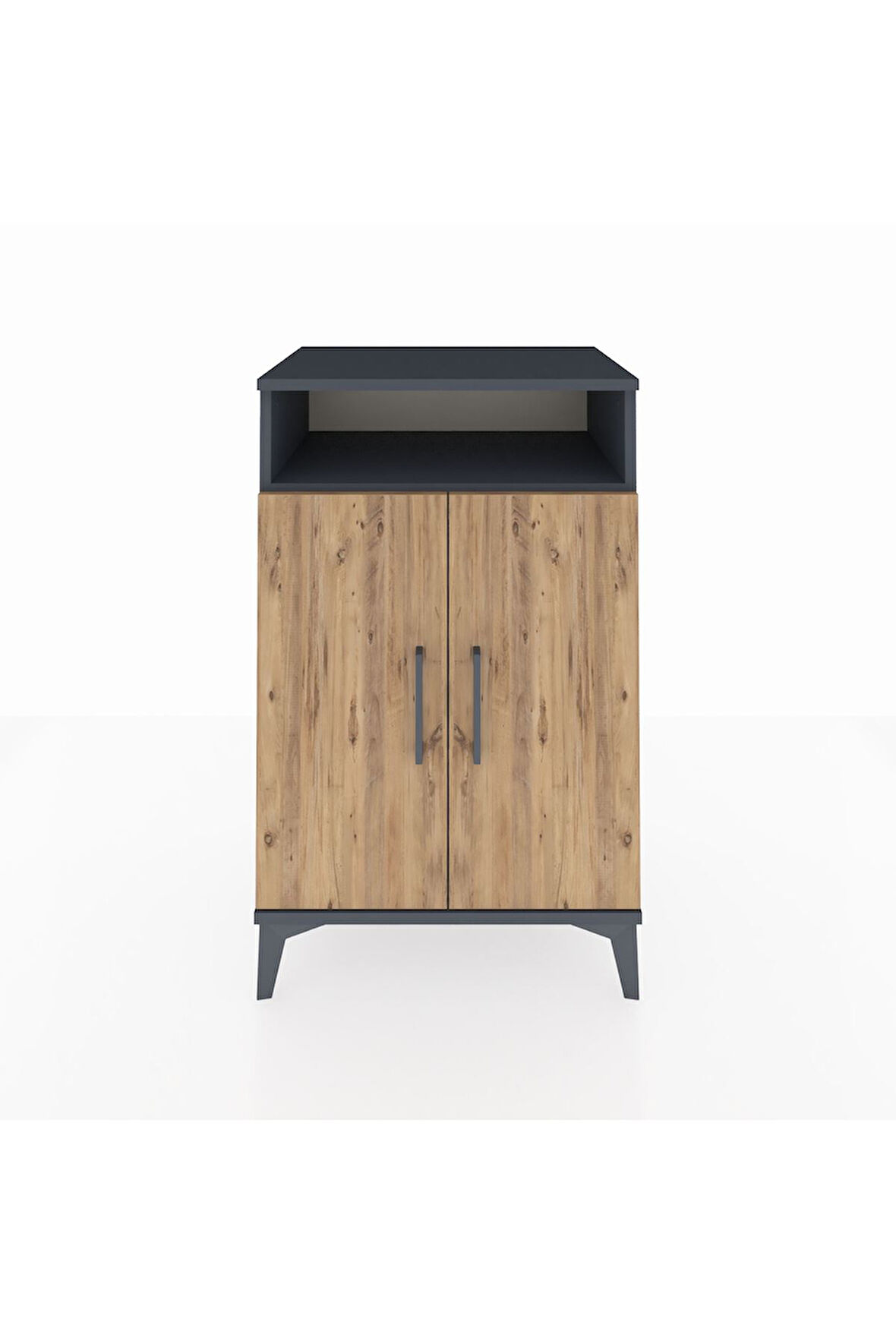 Hyperion Komodin 3 Raflı 2 Kapaklı 60x44x96 Antrasit-Çam