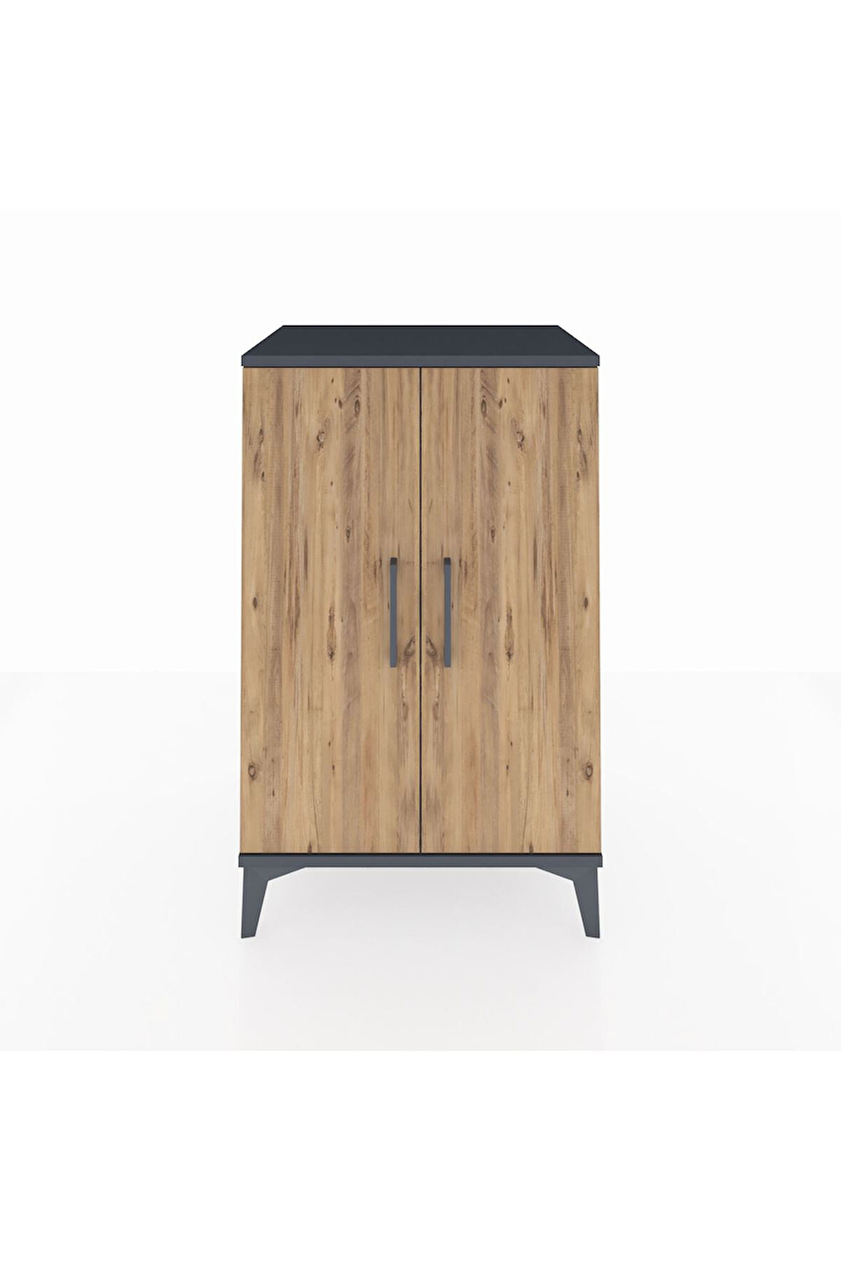 Hyperion Komodin 2 Raflı 2 Kapaklı 60x44x96 Antrasit-Çam