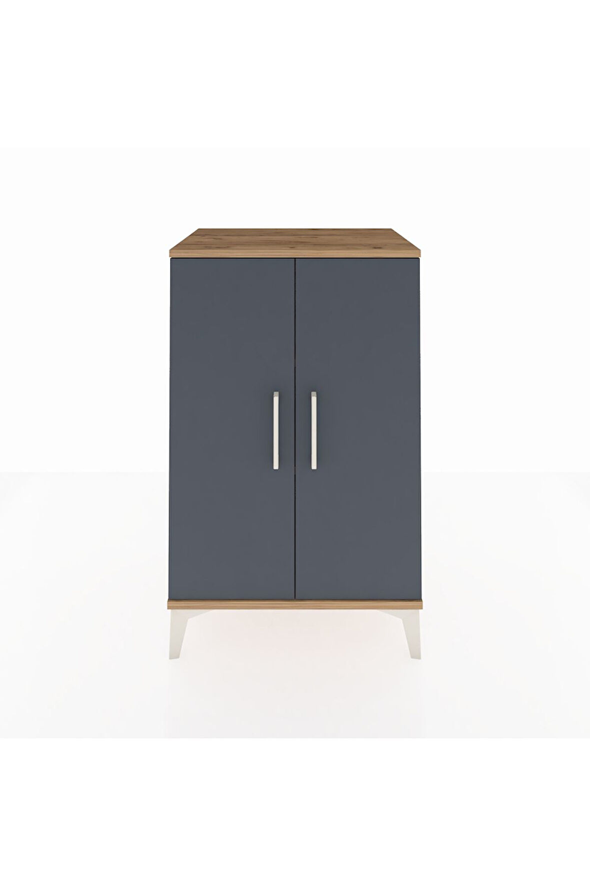 Hyperion Komodin 2 Raflı 2 Kapaklı 60x44x96 Çam-Antrasit