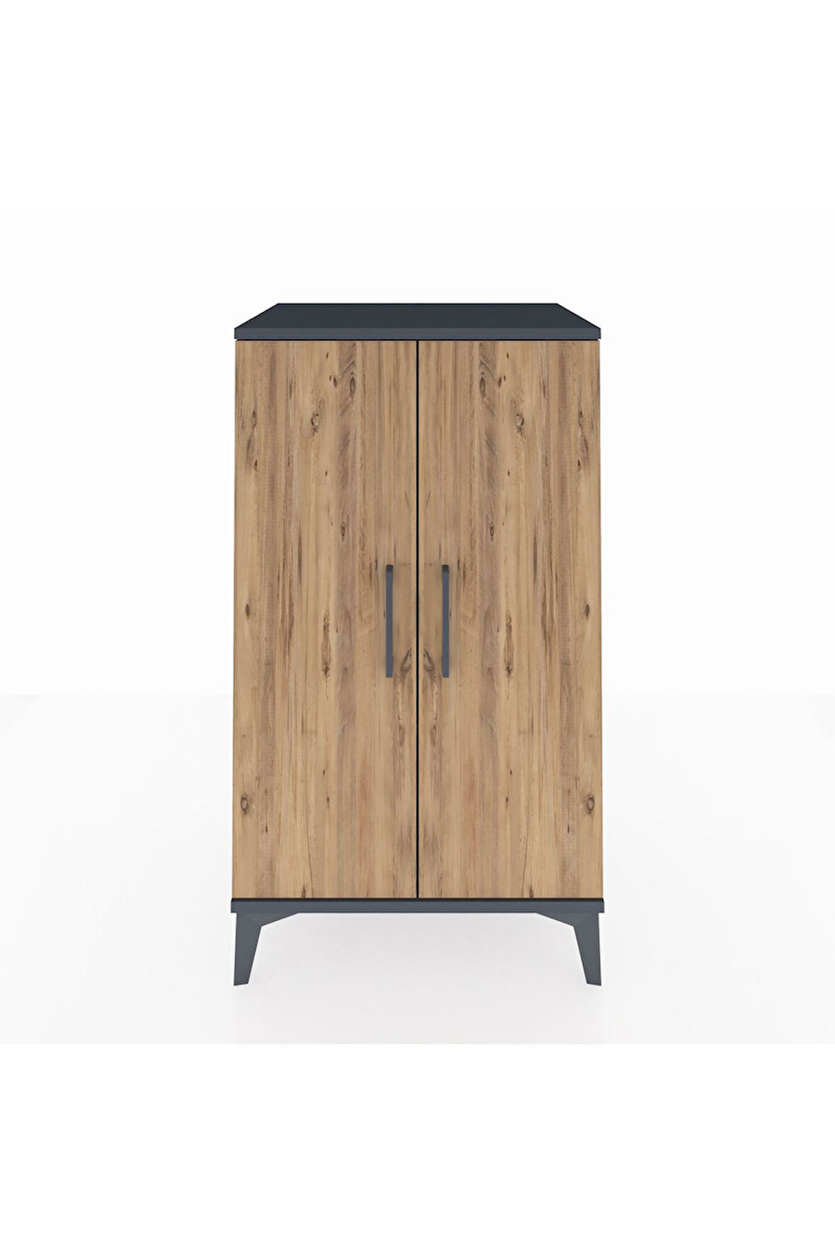 Hyperion Komodin 2 Raflı 2 Kapaklı 60x44x106 Antrasit-Çam