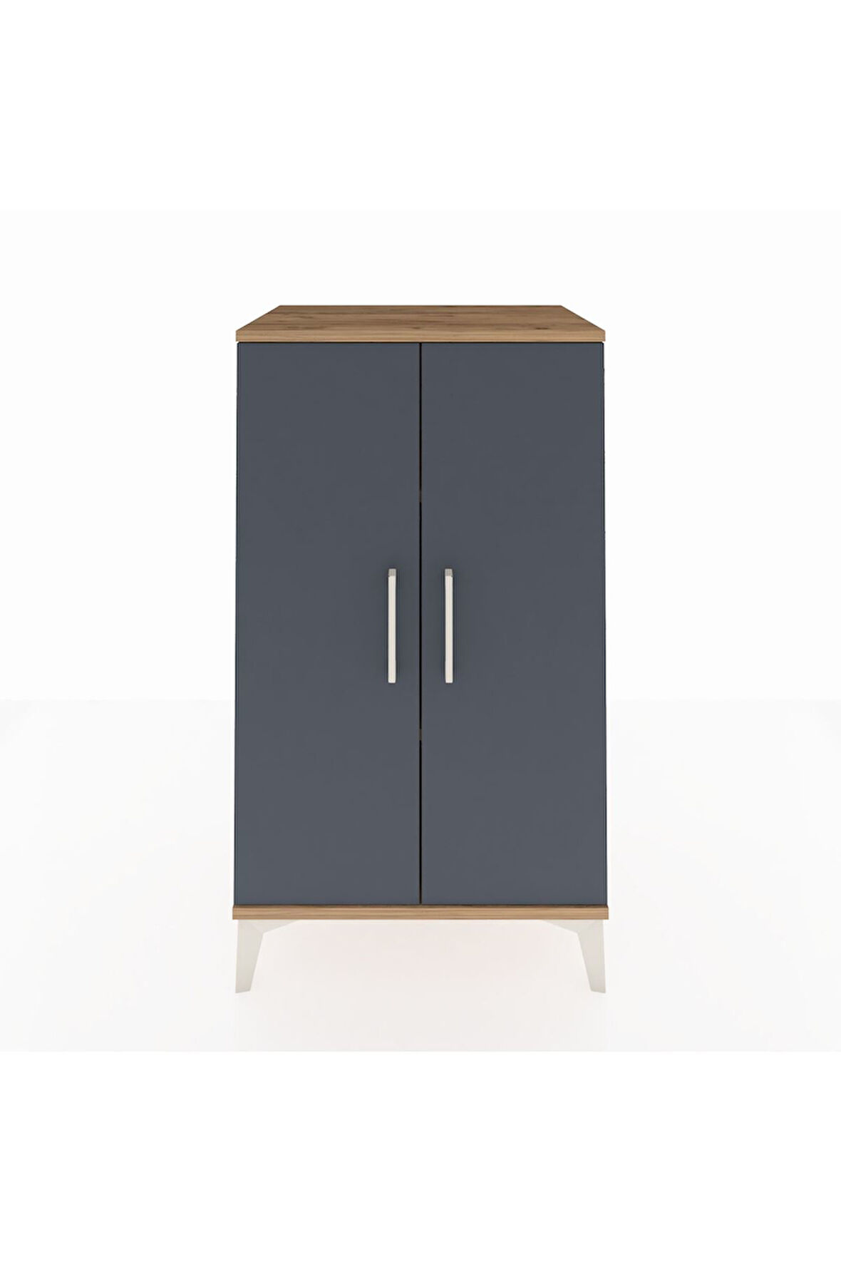 Hyperion Komodin 2 Raflı 2 Kapaklı 60x44x106 Çam-Antrasit