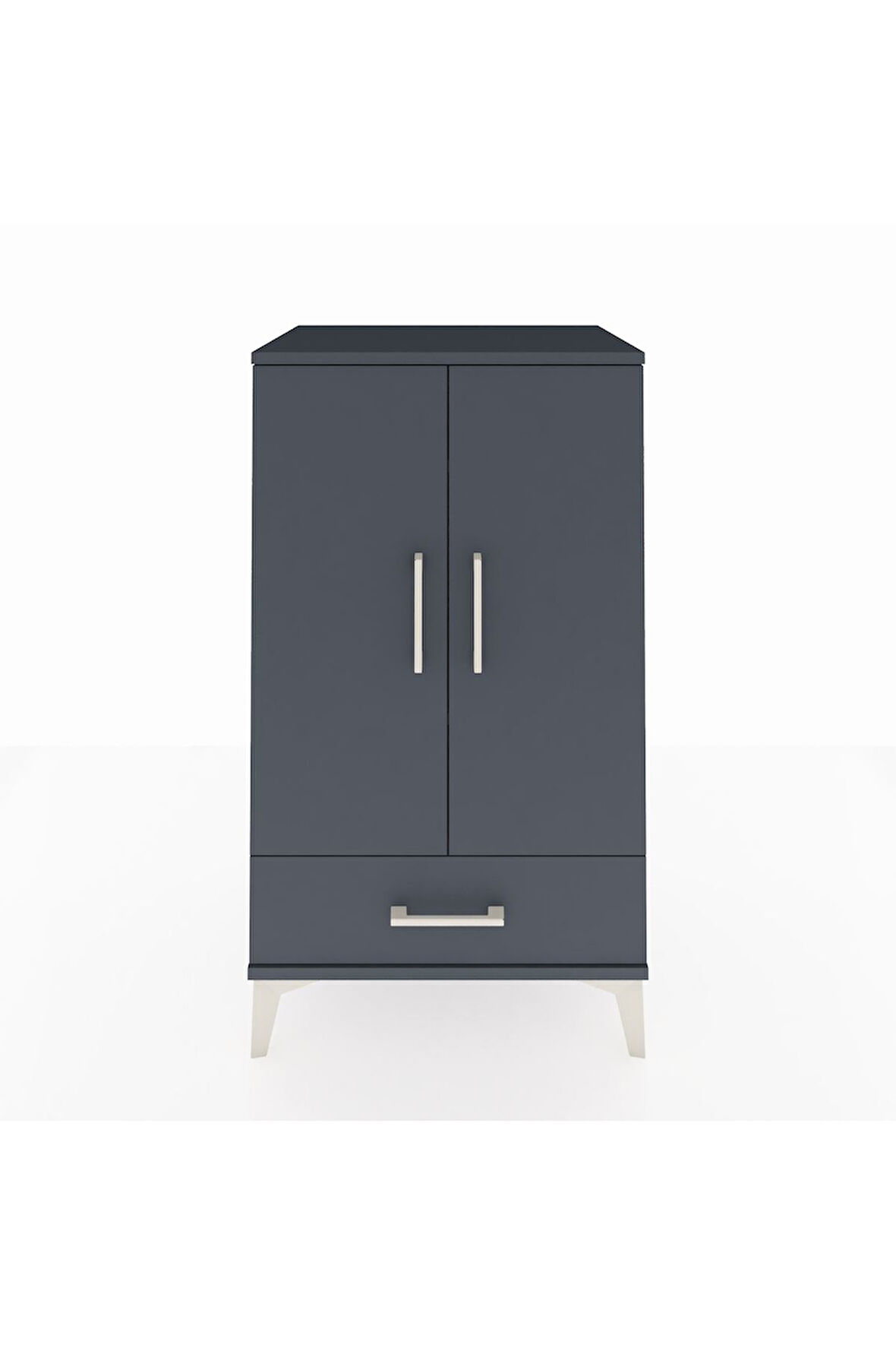 Hyperion Komodin 3 Raflı Tek Çekmeceli 2 Kapaklı 60x44x106 Antrasit-Antrasit