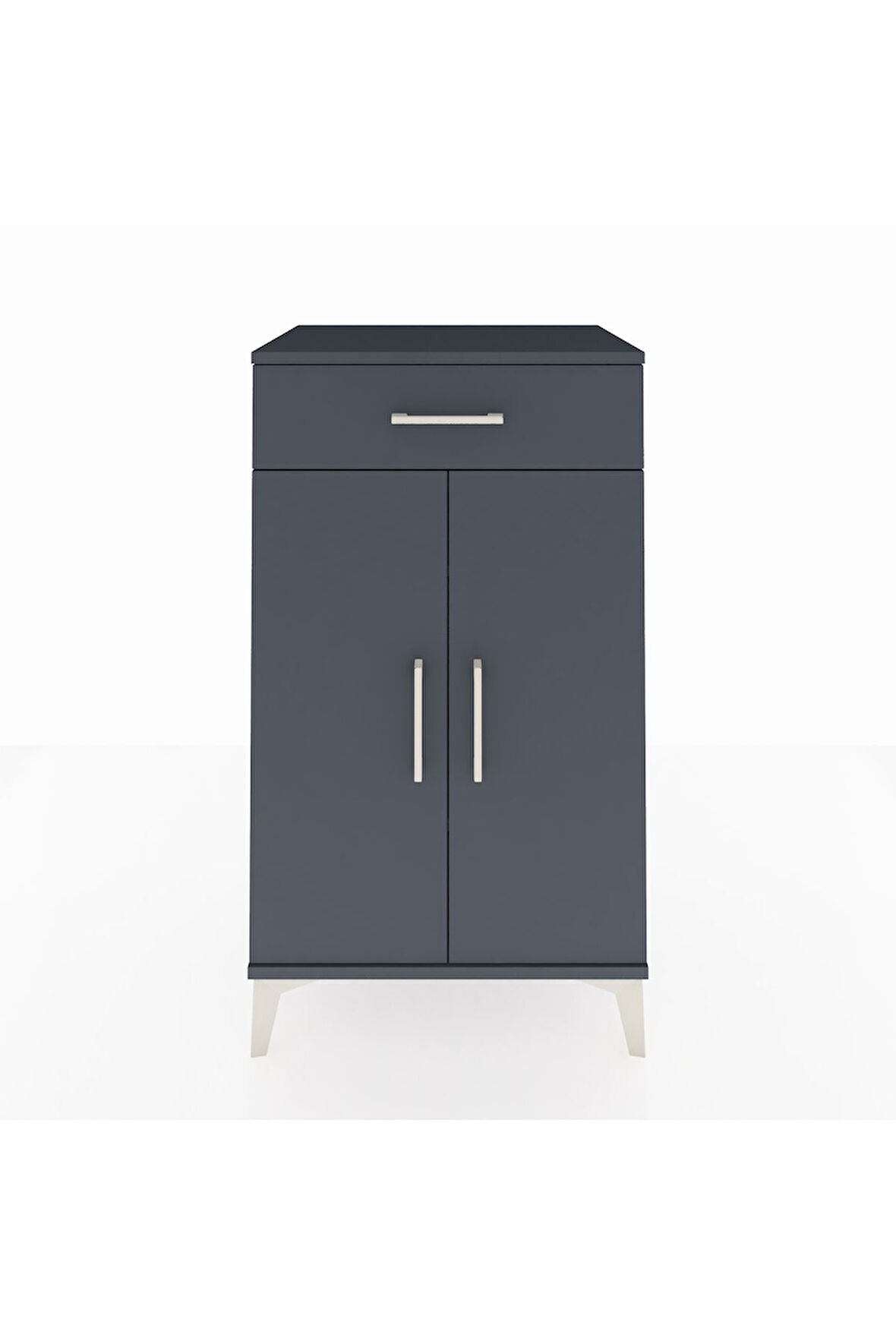 Hyperion Komodin 2 Raflı Tek Çekmeceli 2 Kapaklı 60x44x106 Antrasit-Antrasit