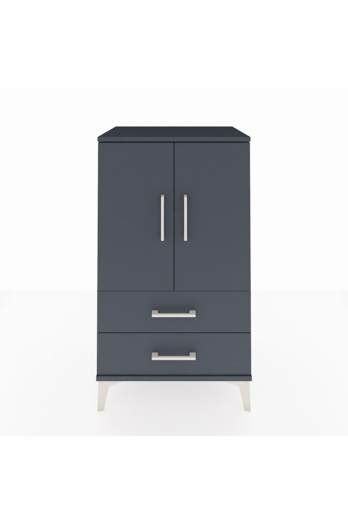 Hyperion Komodin 2 Raflı 2 Çekmeceli 2 Kapaklı 60x44x106 Antrasit-Antrasit