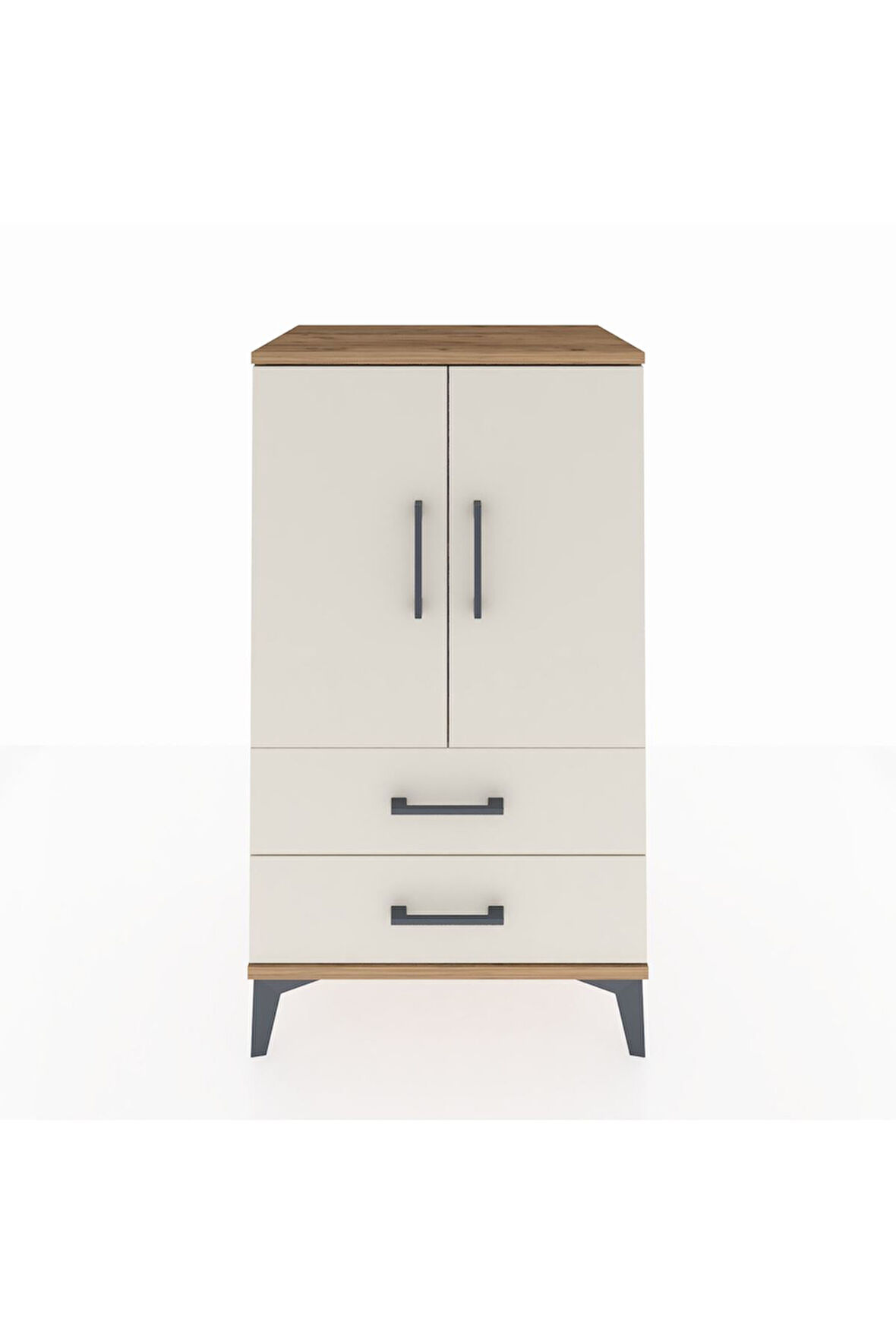 Hyperion Komodin 2 Raflı 2 Çekmeceli 2 Kapaklı 60x44x106 Çam-Aytaşı