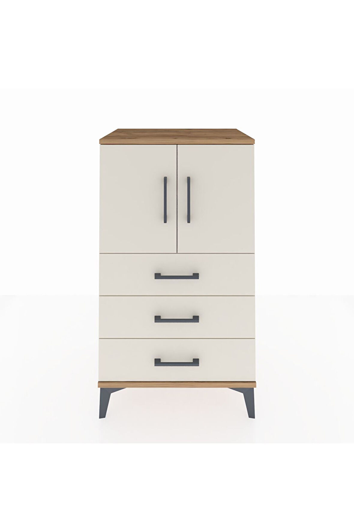 Hyperion Komodin 2 Raflı 3 Çekmeceli 2 Kapaklı 60x44x106 Çam-Aytaşı