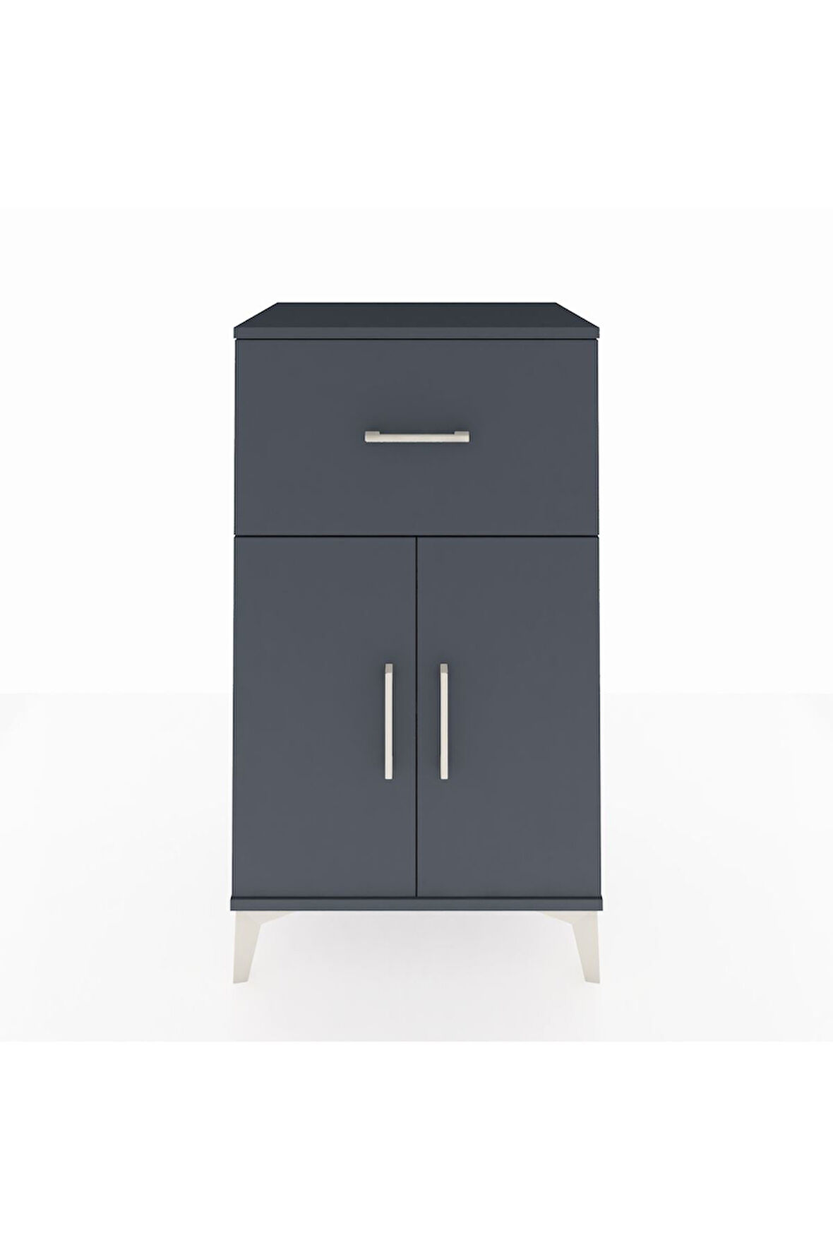 Hyperion Komodin Tek Raflı Tek Çekmeceli 2 Kapaklı 60x44x106 Antrasit-Antrasit