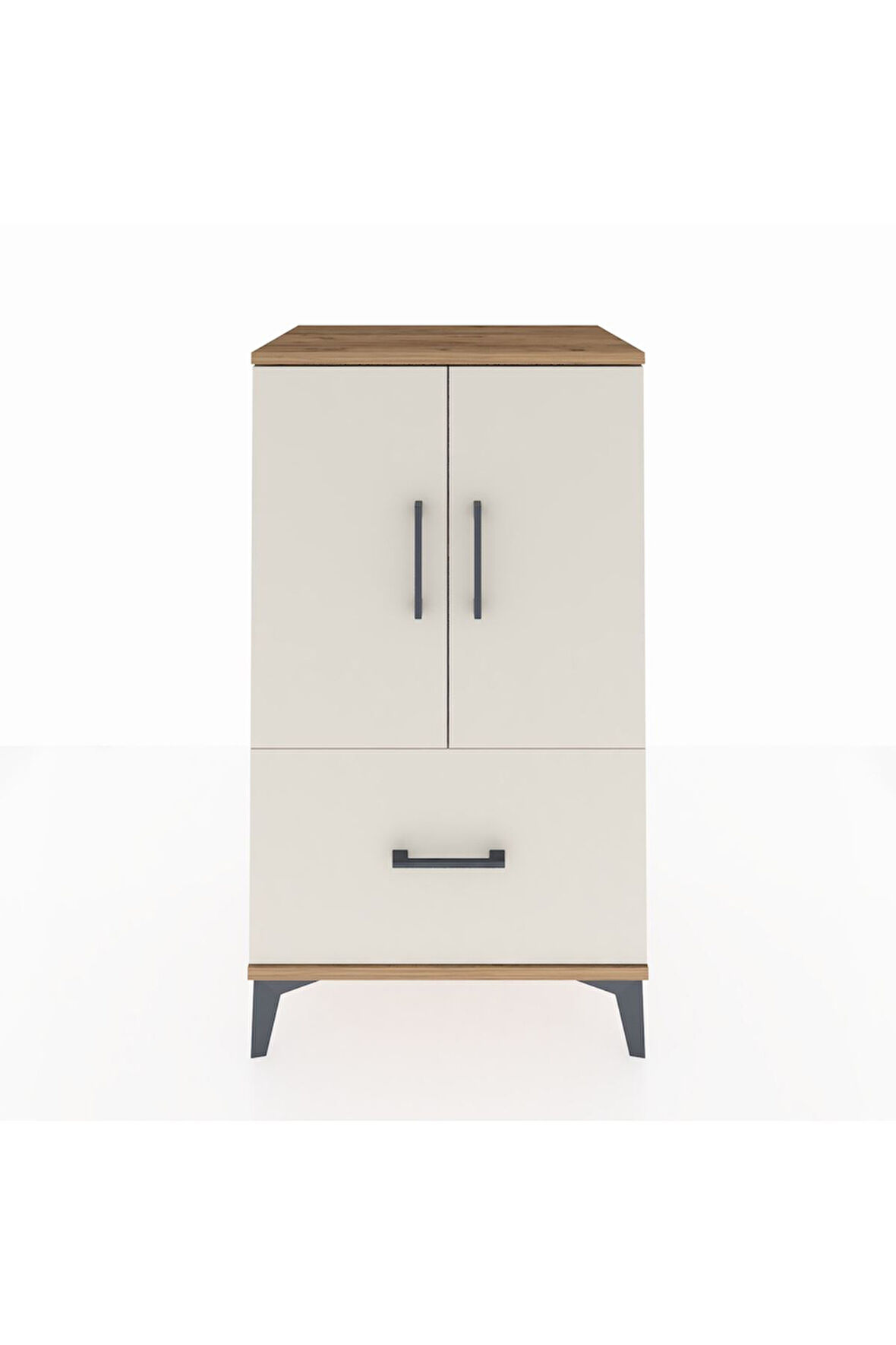 Hyperion Komodin 2 Raflı Tek Çekmeceli 2 Kapaklı 60x44x106 Çam-Aytaşı