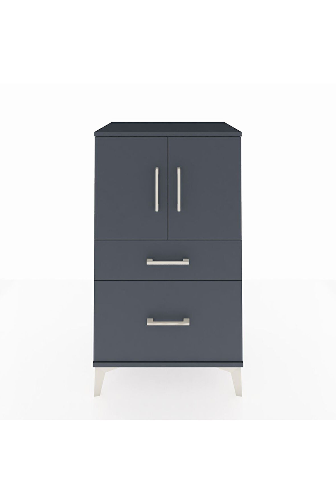 Hyperion Komodin 2 Raflı 2 Çekmeceli 2 Kapaklı 60x44x106 Antrasit-Antrasit