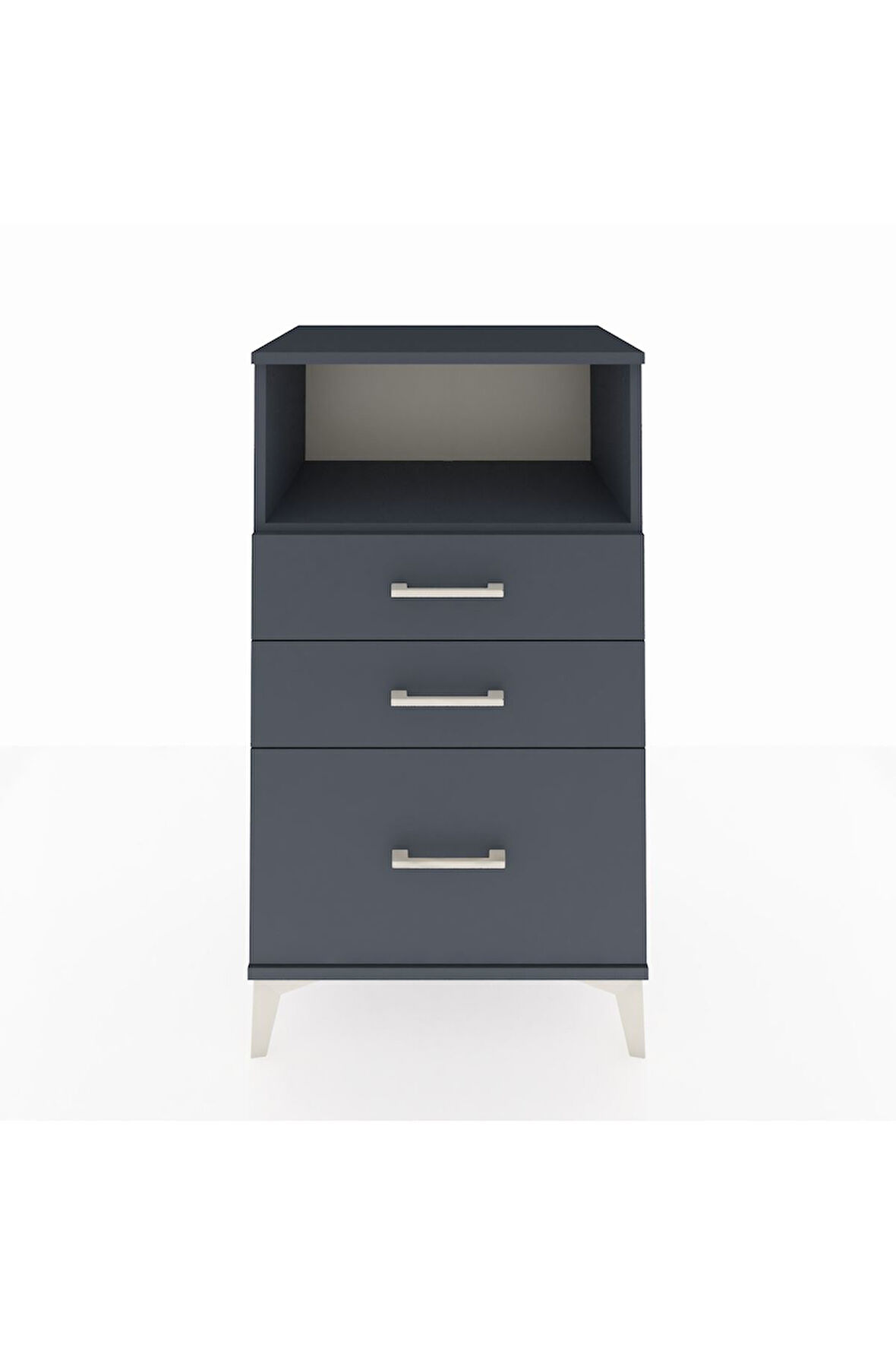 Hyperion Komodin Tek Raflı 3 Çekmeceli 60x44x106 Antrasit-Antrasit