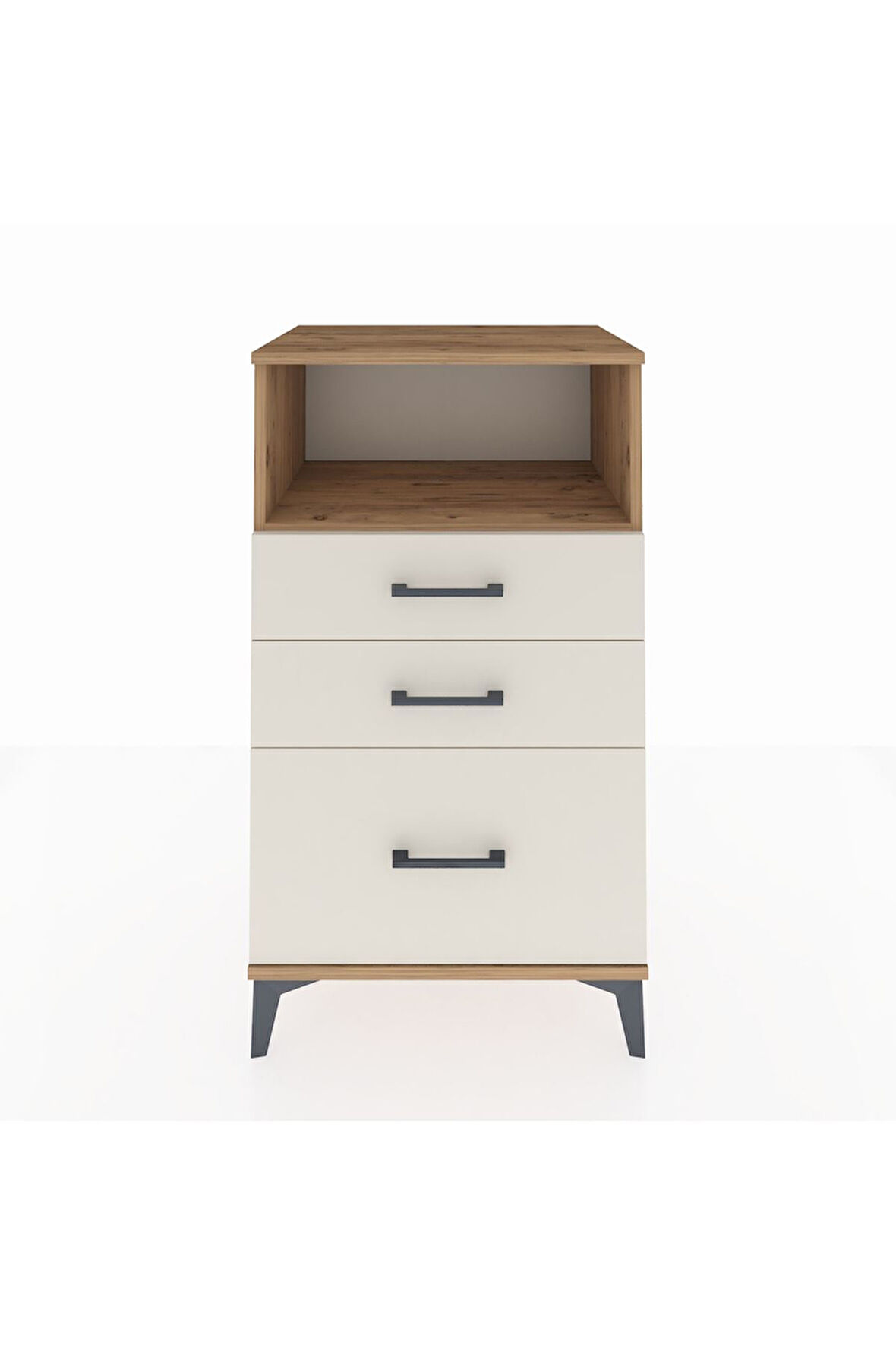 Hyperion Komodin Tek Raflı 3 Çekmeceli 60x44x106 Çam-Aytaşı