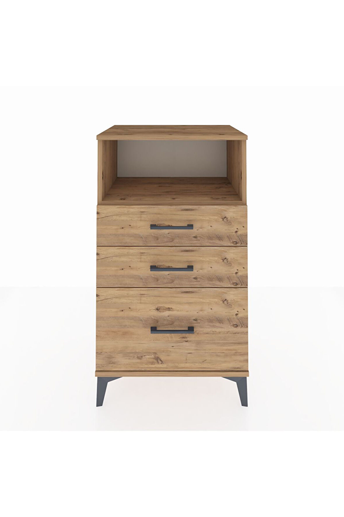 Hyperion Komodin Tek Raflı 3 Çekmeceli 60x44x106 Çam-Çam