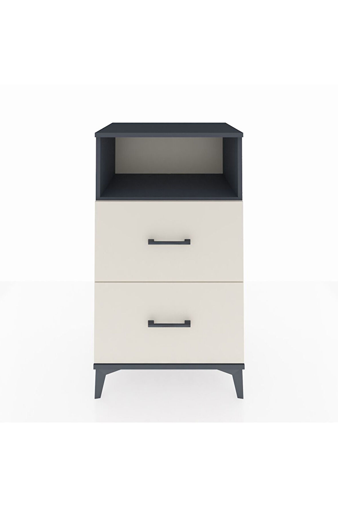 Hyperion Komodin Tek Raflı 2 Çekmeceli 60x44x106 Antrasit-Aytaşı