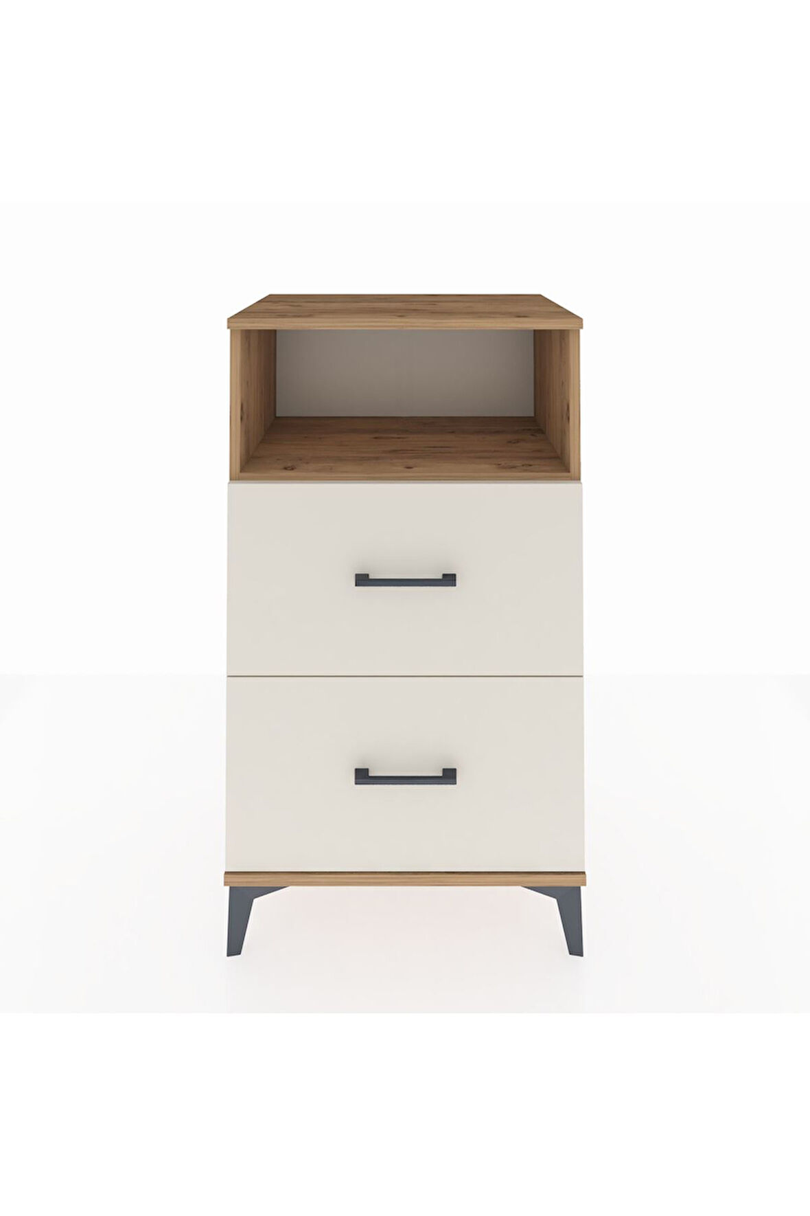 Hyperion Komodin Tek Raflı 2 Çekmeceli 60x44x106 Çam-Aytaşı