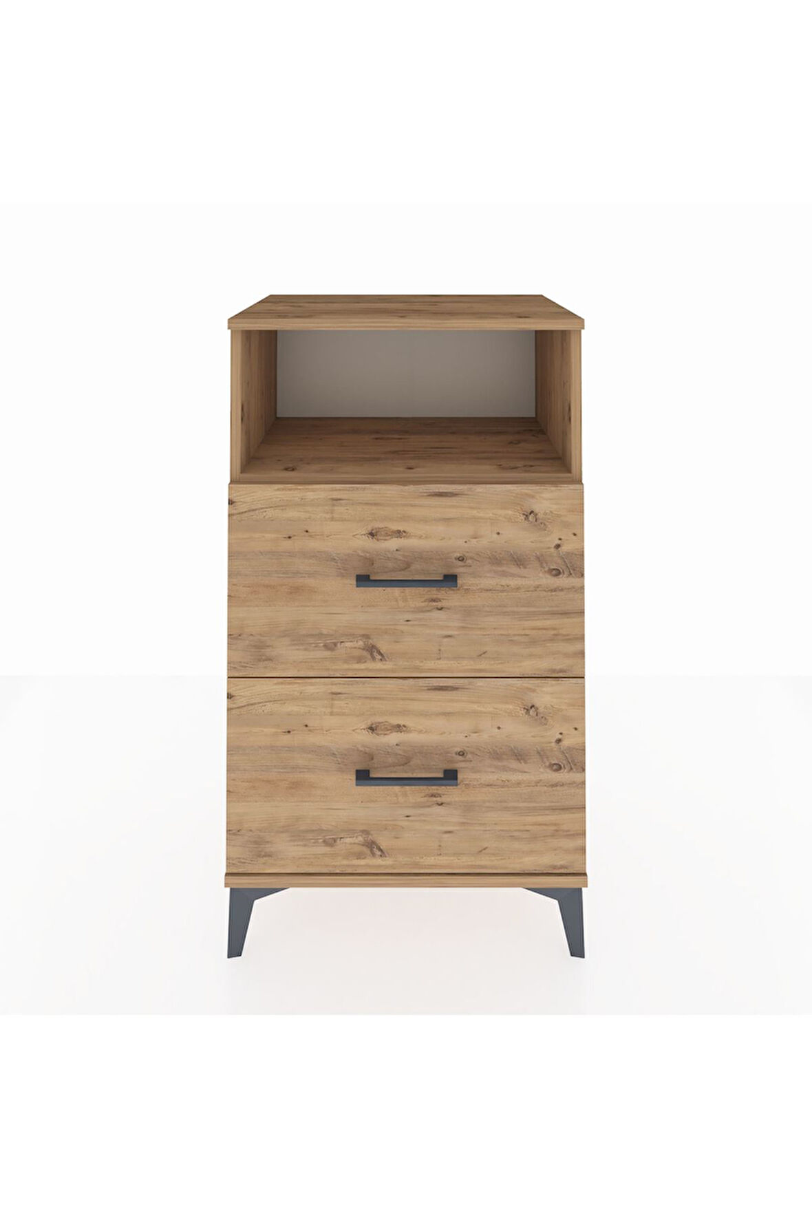 Hyperion Komodin Tek Raflı 2 Çekmeceli 60x44x106 Çam-Çam